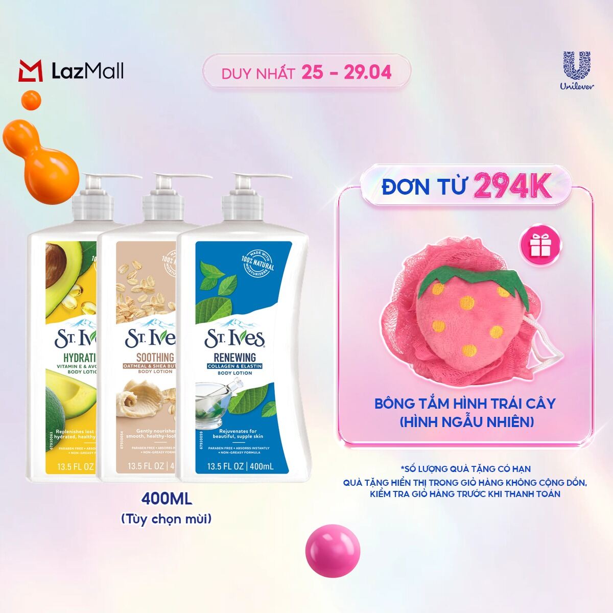 Sữa dưỡng thể St.ives 400ml (Tuỳ chọn phân loại)