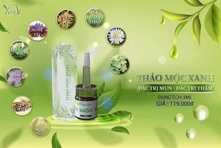 Thảo mộc xanh giảm mụn mờ thâm đây ạ