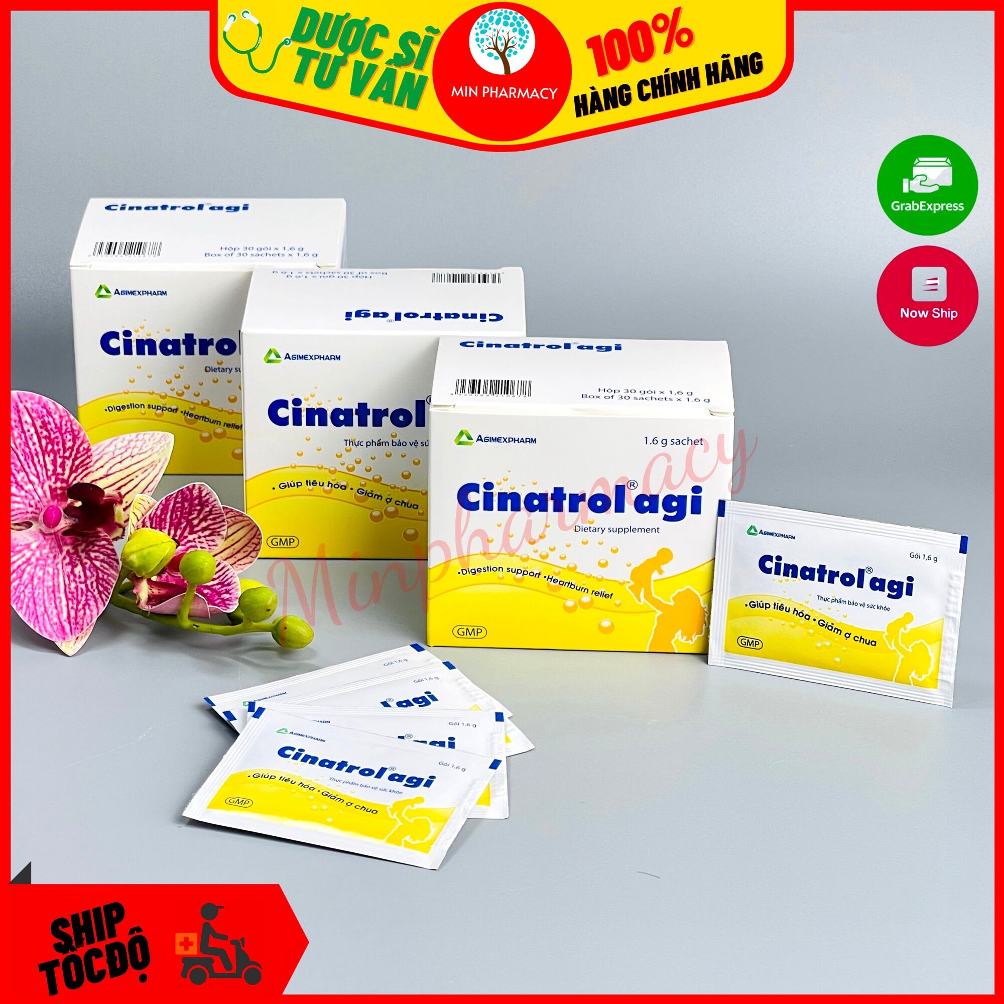 Cốm tiêu hóa trẻ em cinatrol agi cốm vàng - minpharmacy
