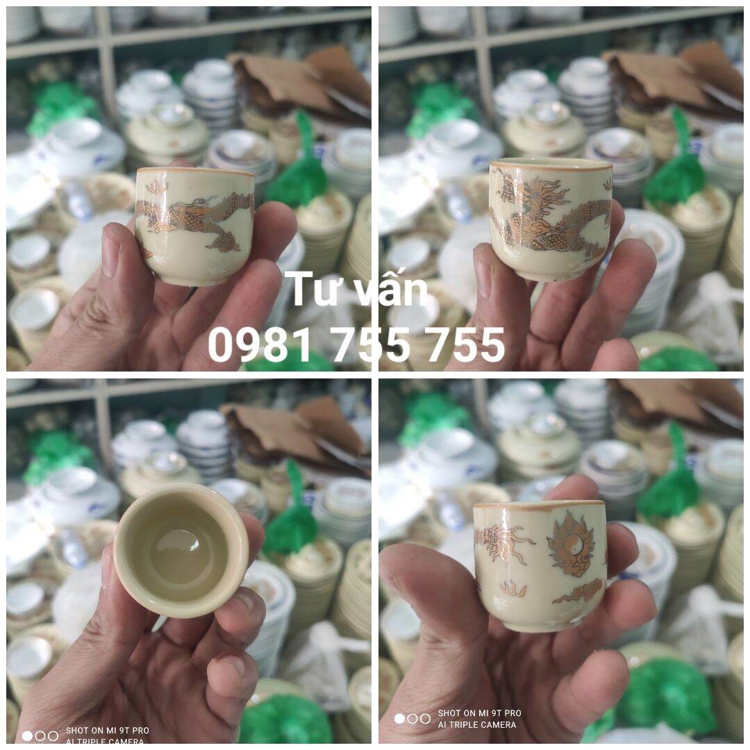 Chén Kỷ Thờ Men Rạn Nổi Bát Tràng_Ly Cuốn Thư