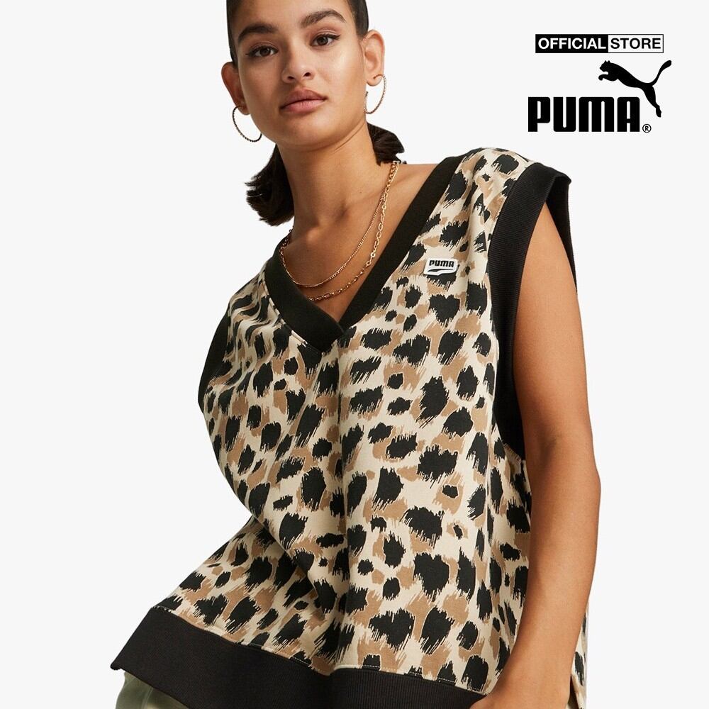 Puma - áo khoác gilet cổ v downtown printed 538369-88