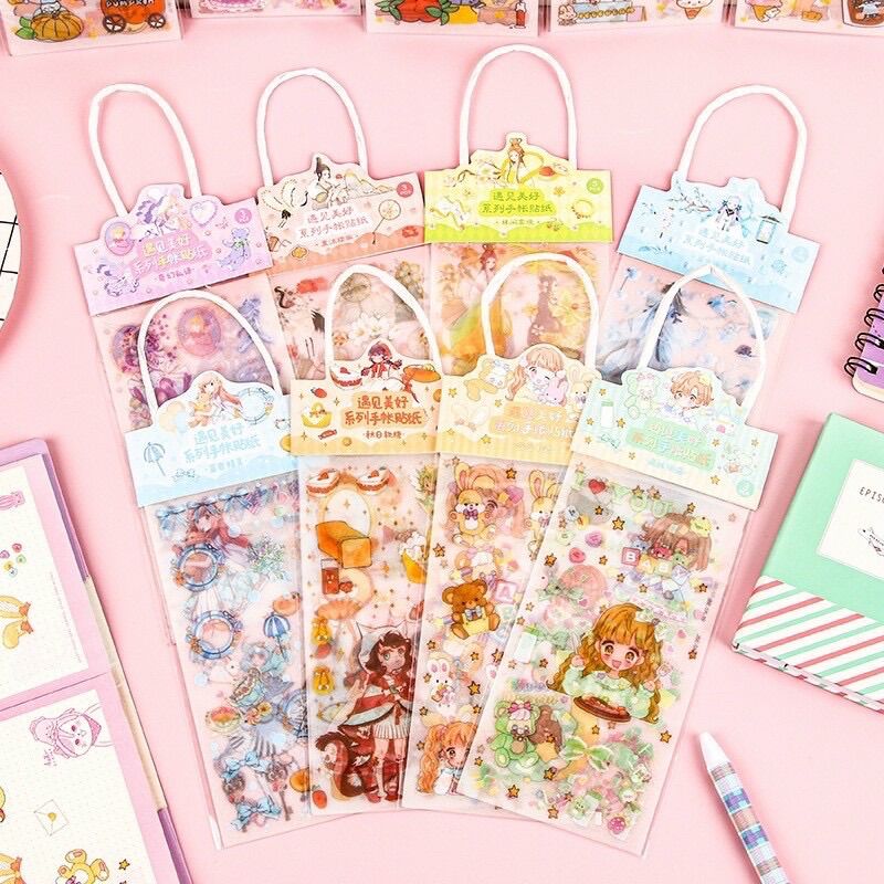 Túi 3 tấm sticker cắt sẵn