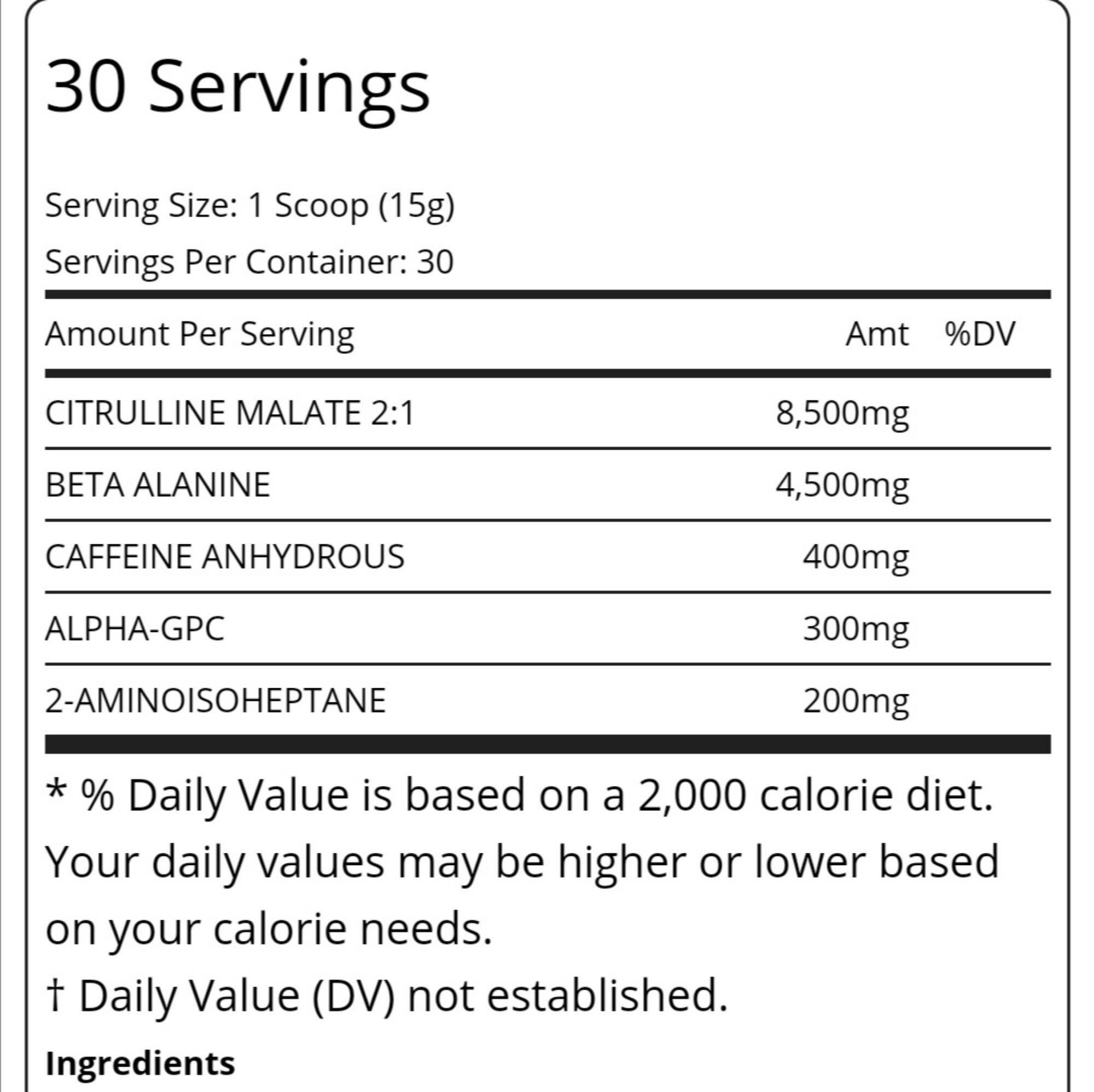 ZNUTRITION DARK DEVIL PRE WORKOUT (30 SERVINGS) Citrulline Malate, Beta Alanine, Alpha-GPC, Caffeine, DARKDEVIL PREWORKOUT TĂNG SỨC MẠNH - BenTre Supplement