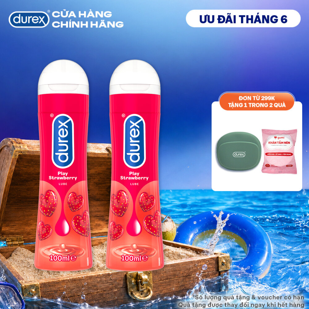 Bộ 2 Gel bôi trơn Durex Play Strawberry hương dâu 100ml/chai