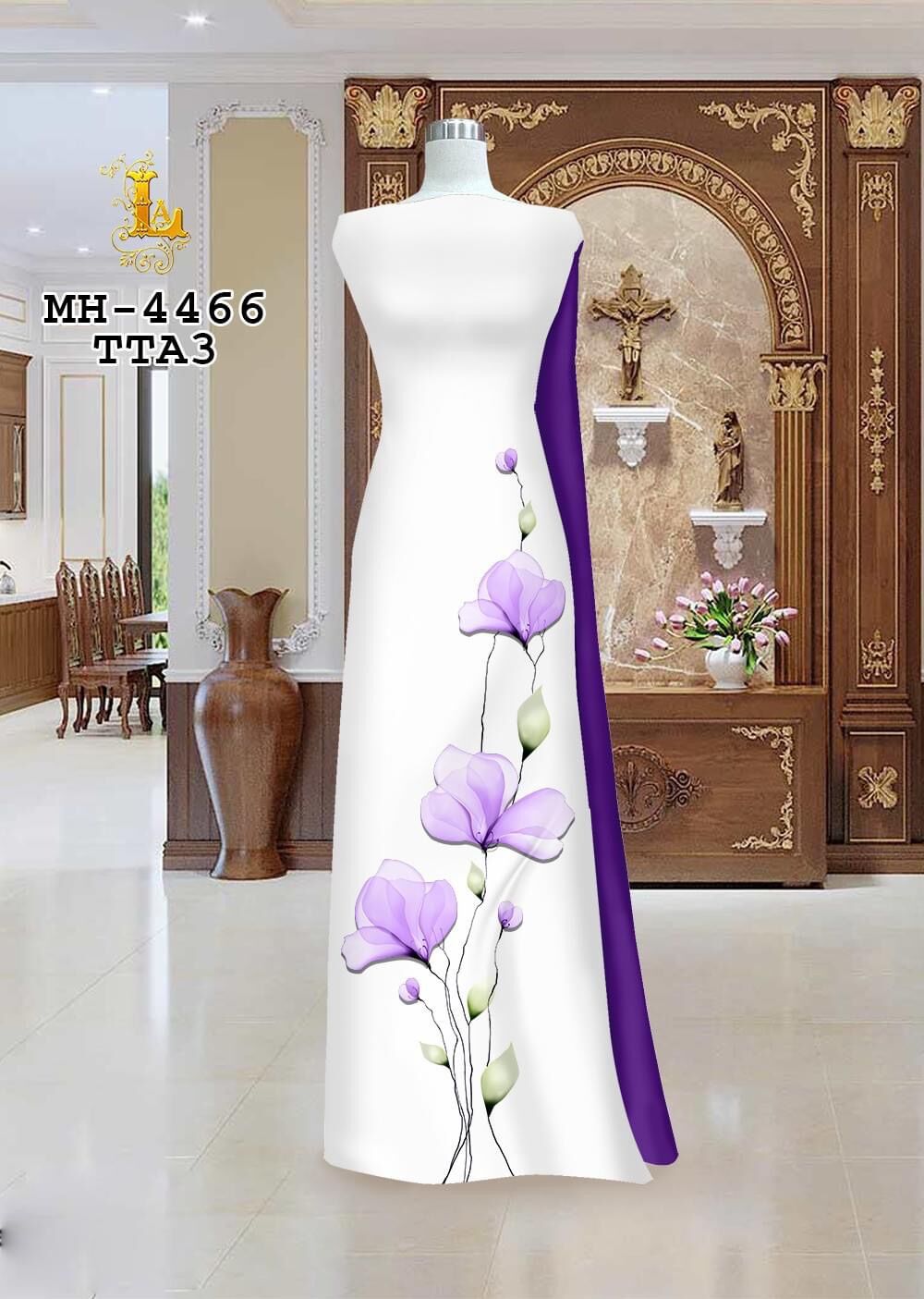 Vải áo dài lụa cao cấp in hoa