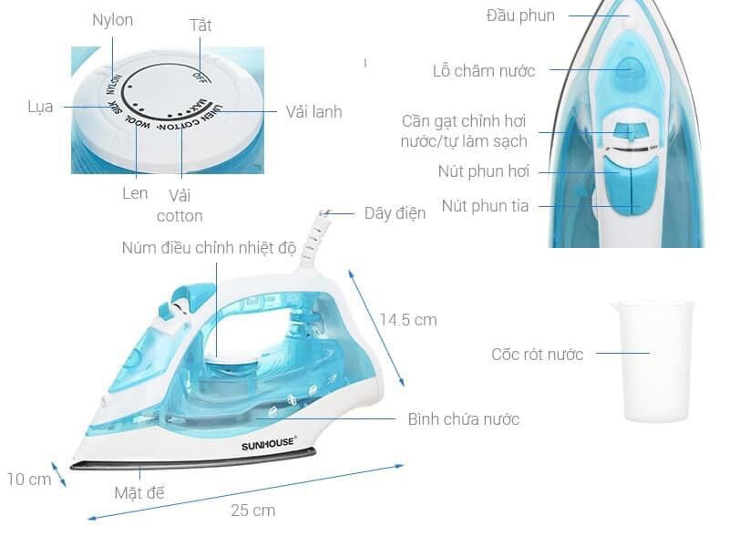 Bàn ủi hơi nước Sunhouse SHD2065