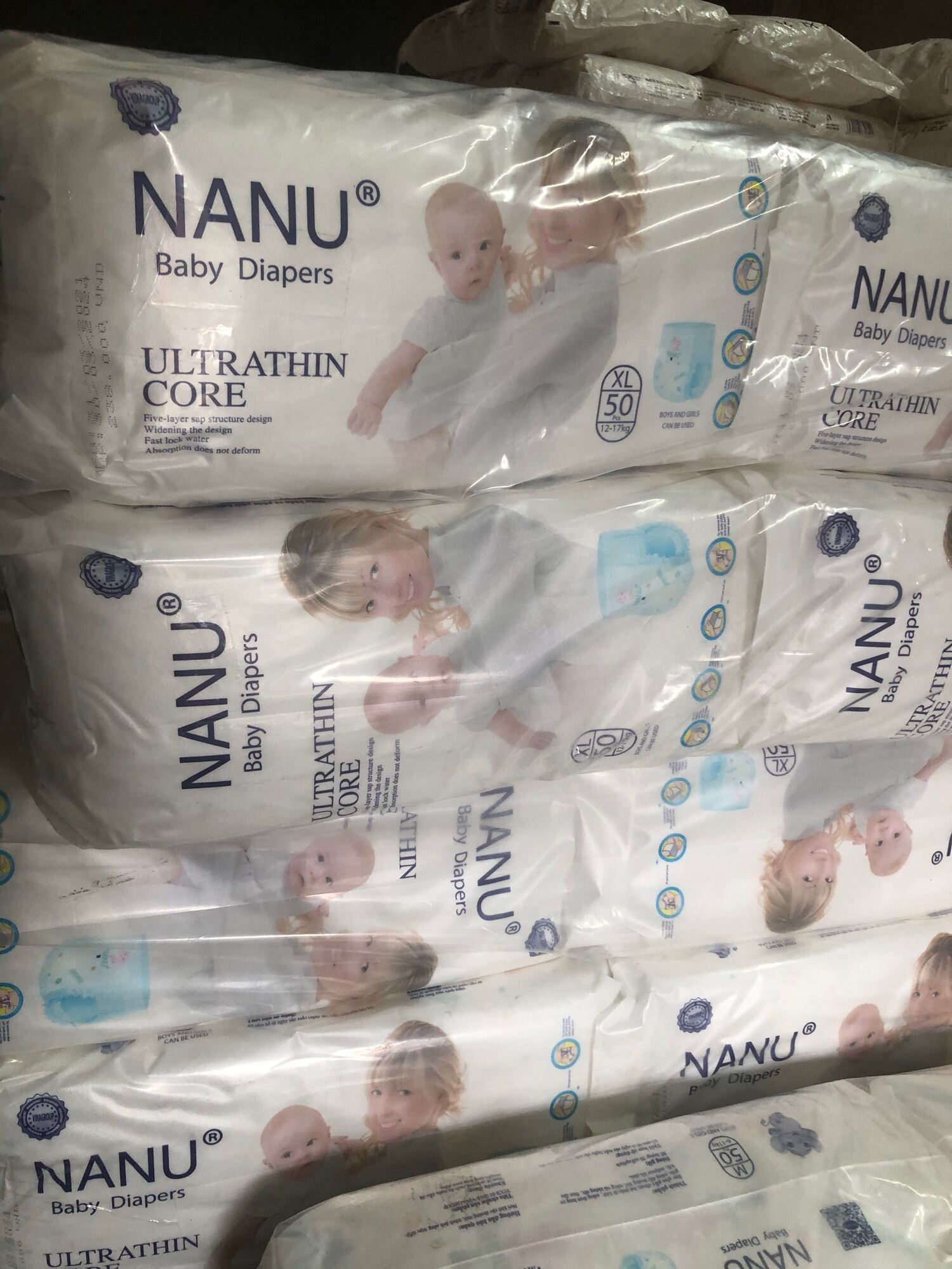 Bỉm Nanu combo 100miếng M,L,XL,XXL