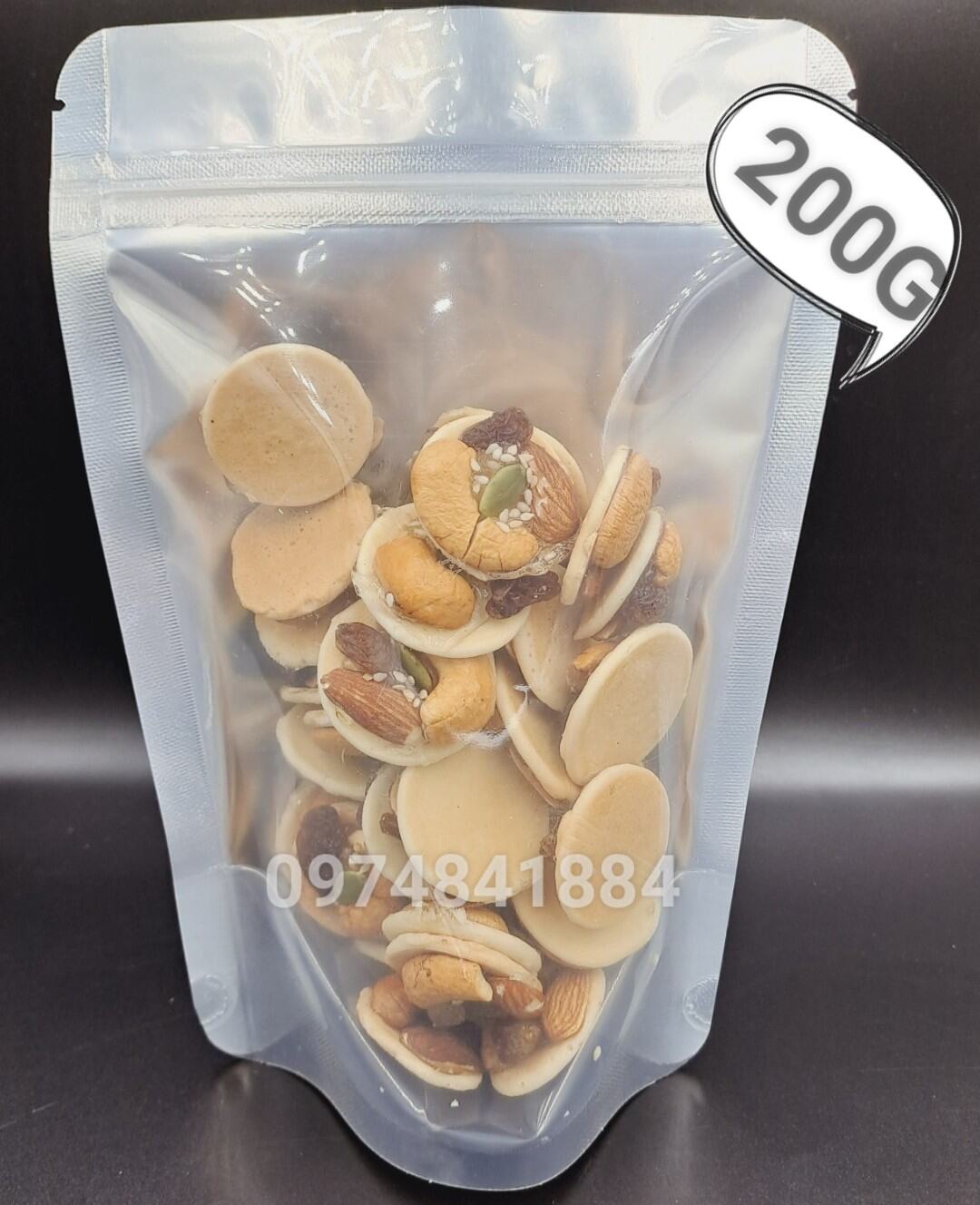 200g bánh đồng tiền mix các loại hạt (hạt điều hạnh nhân nho mè)- đồ ăn vặt - bách hóa online uy tín