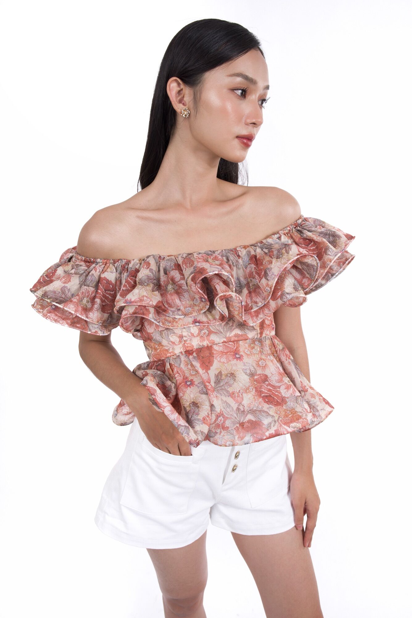 KAIA | Quần short jeans phối nút - Zaria Short