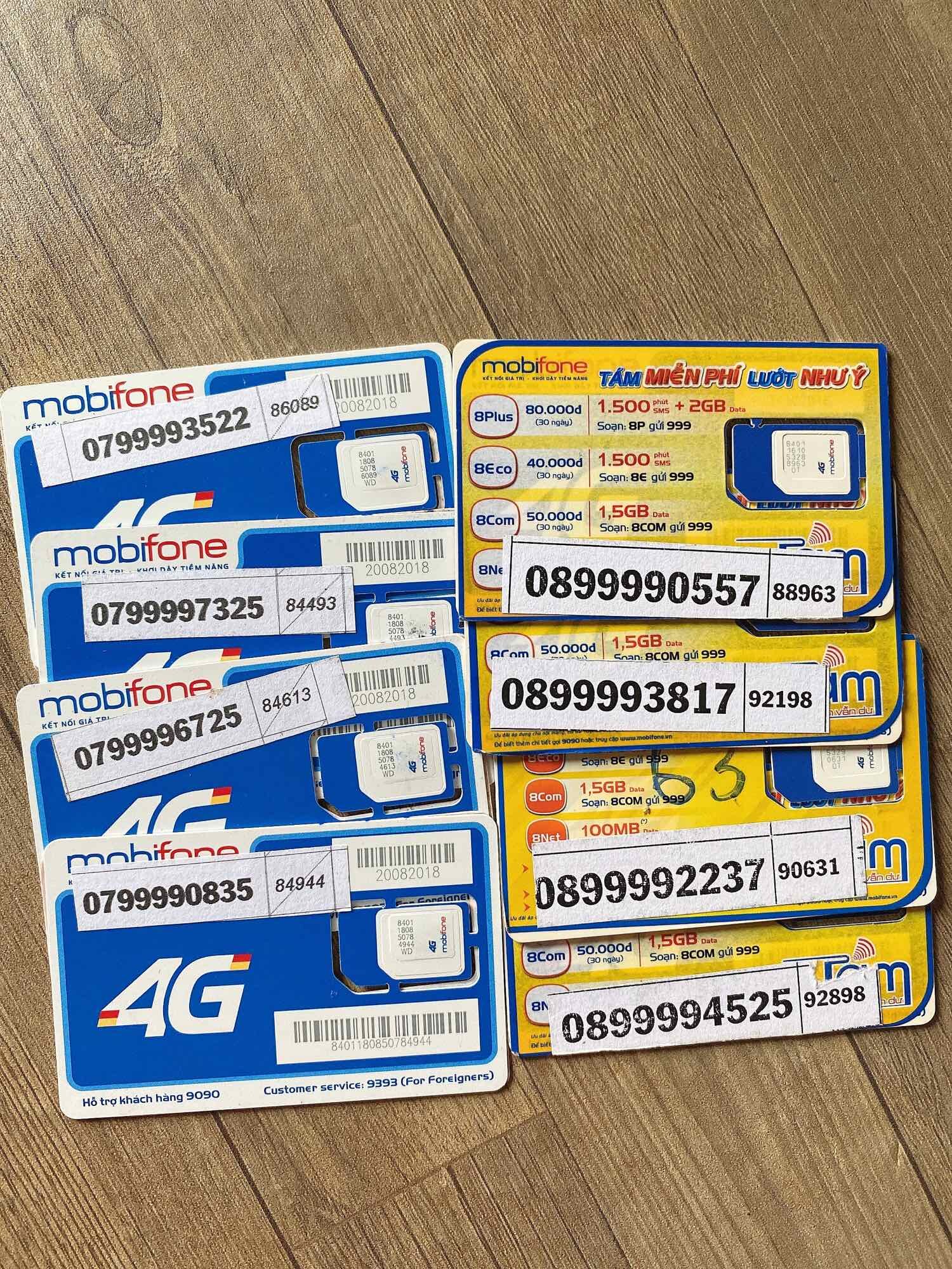 Sim Mobi Số Đẹp Tứ Quý Giữa 07/089999 (Sim Trả Trước, Nguyên Kít, Chưa Kích Hoạt)