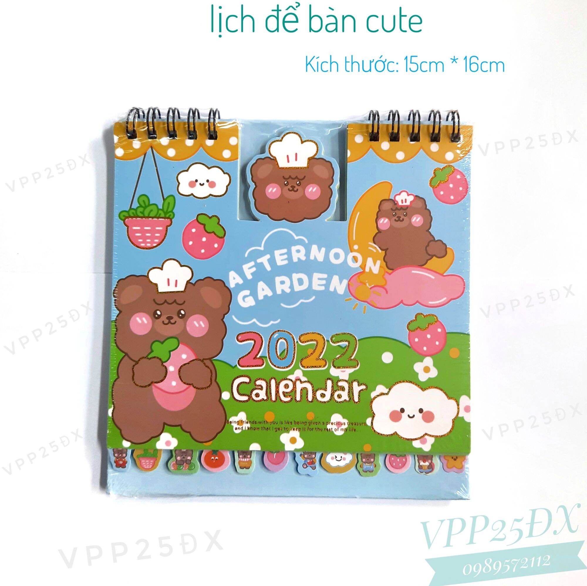 Lịch để bàn cute 2022. (15cm * 16cm).