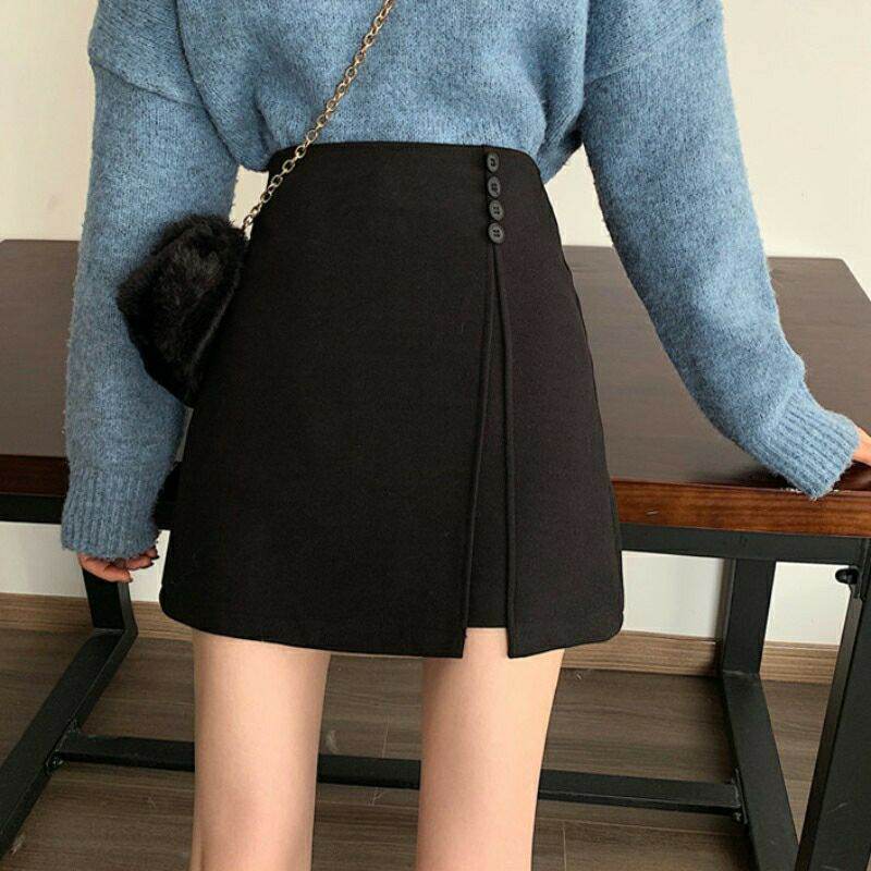 (BIG SIZE) Chân váy chữ A phối cúc big size C055
