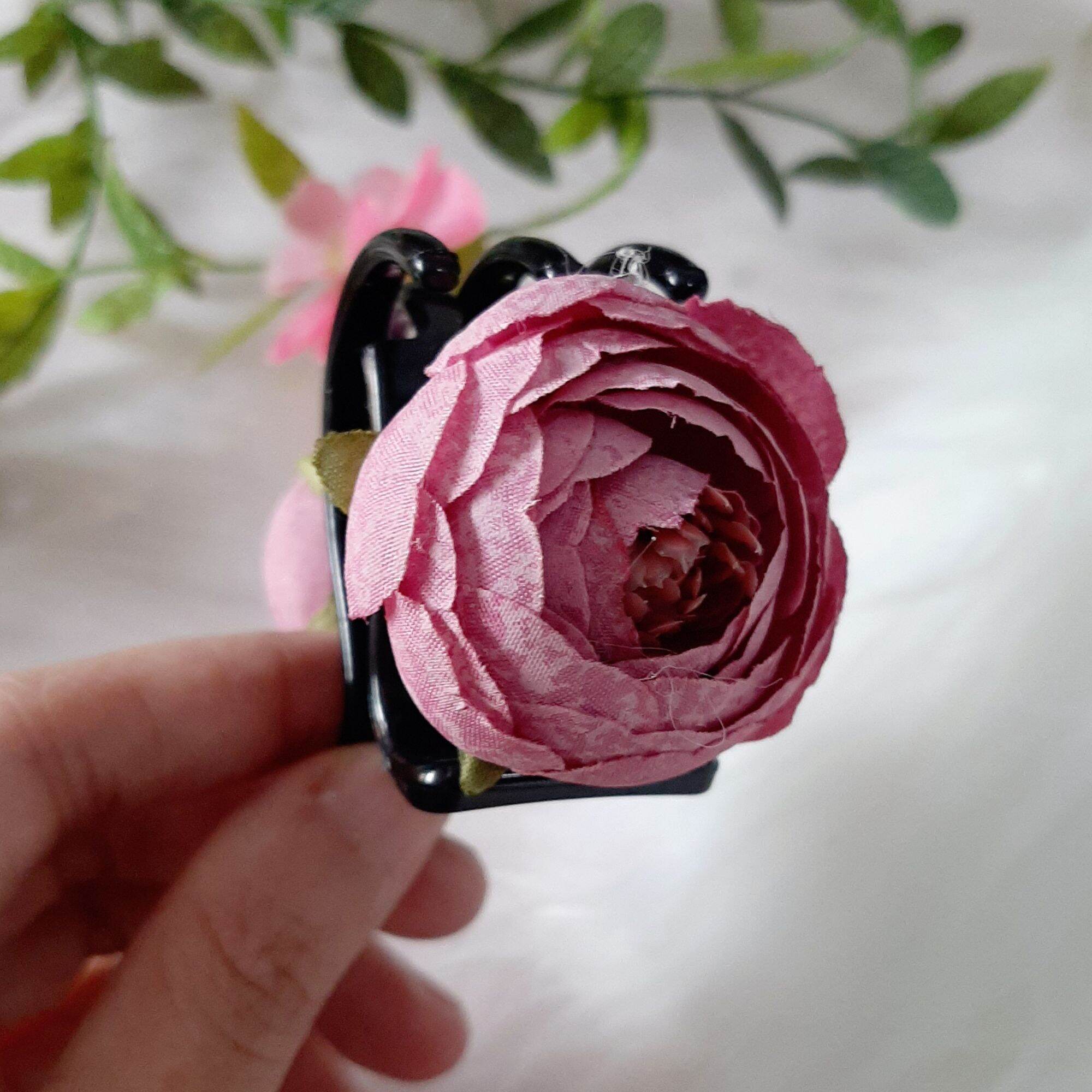 Kẹp tóc càng cua đính hoa trà