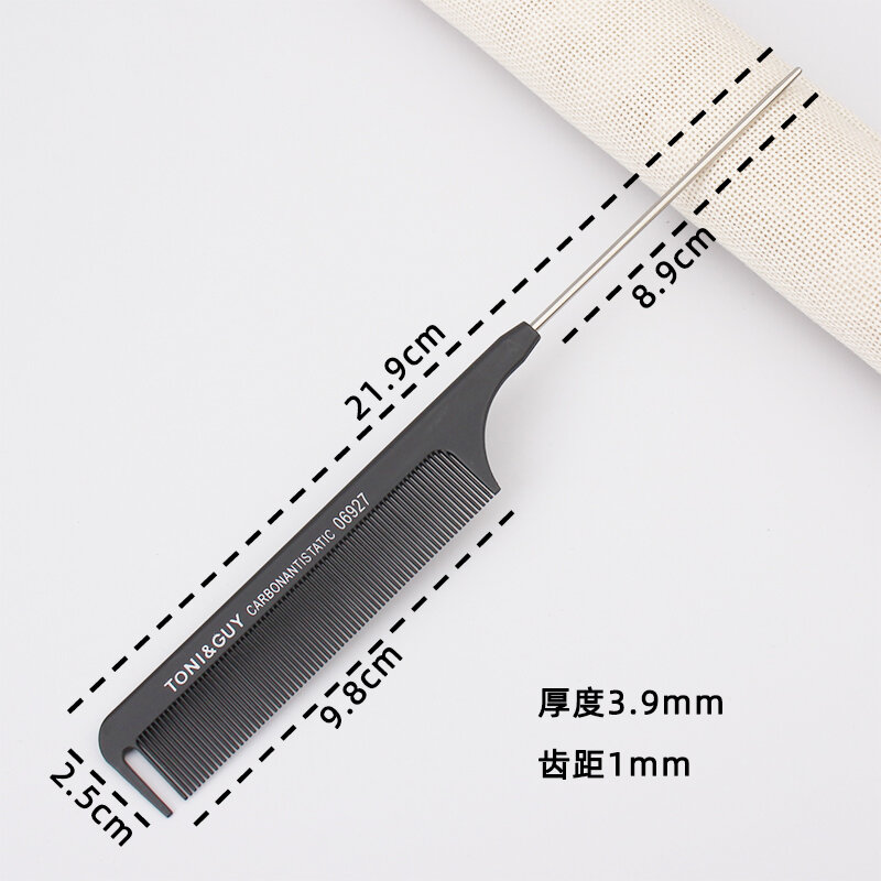 Cán kim loại làm đẹp tóc, khay chải lông đuôi nhọn, lược kim thép, lược móc chuyên nghiệp hóa trang, chia khe, lược uốn tóc, nhuộm tóc