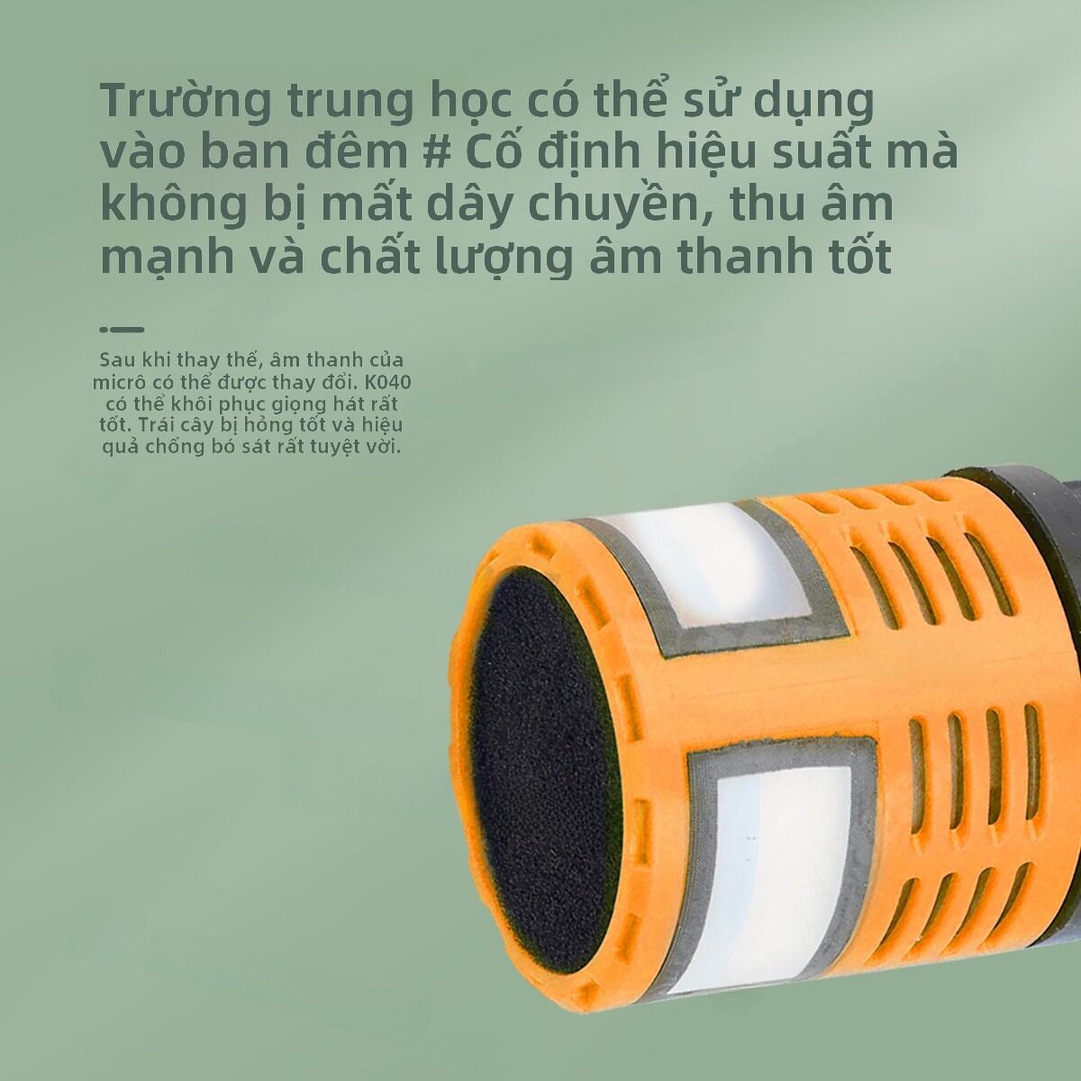 Micro Di Động Đầu Dò Chuồng Ngựa Chống Kêu Chuyên Nghiệp KTV Đầu Dò Vòng Xoay Microphone Linh Kiện Phụ Kiện Điện Tử