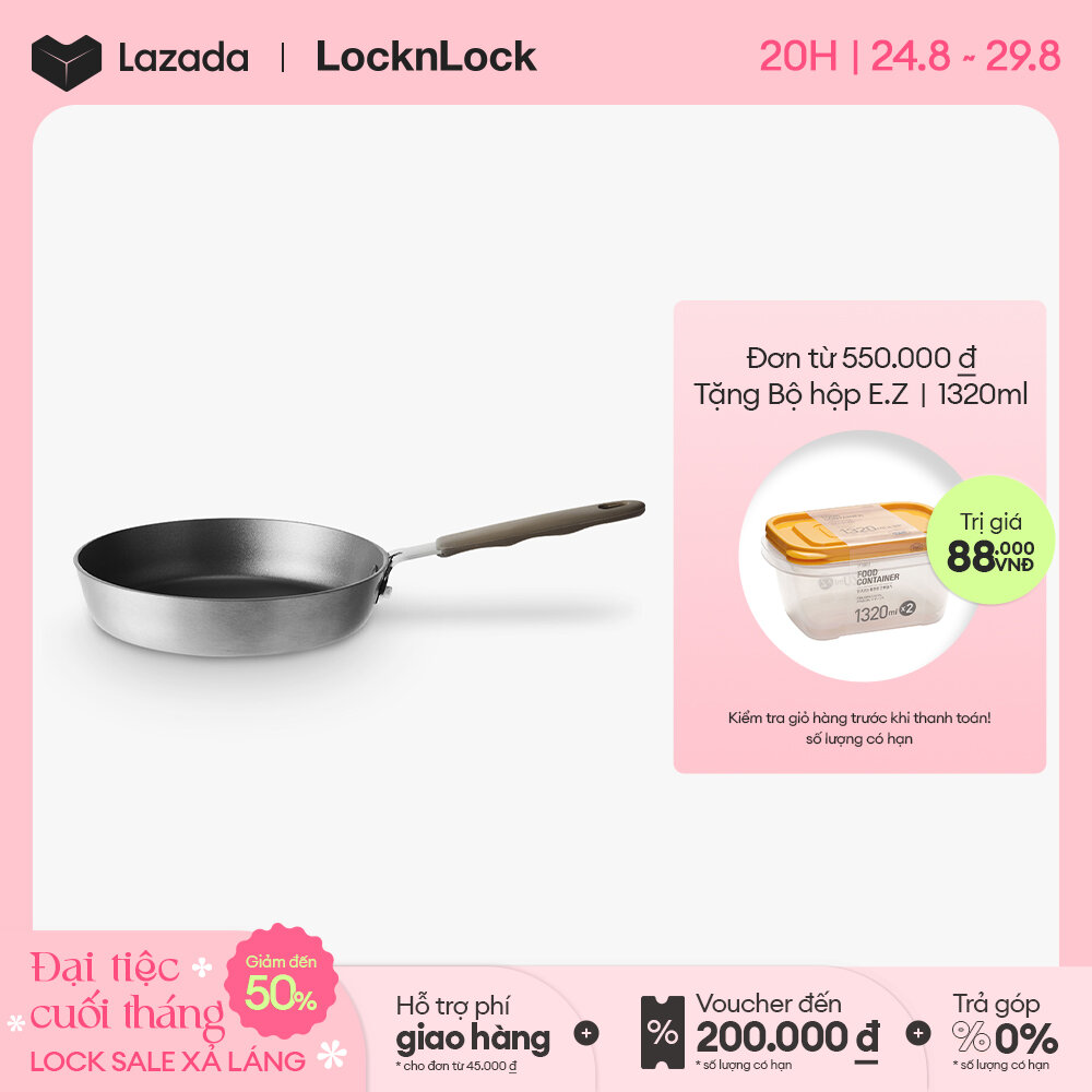 Chảo chiên chống dính Lock&Lock Handycook 16cm LHD1163 - 1 tay cầm - Màu xám -Hàng chính hãng