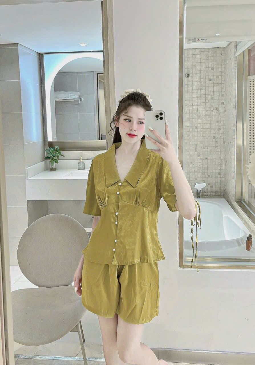 Bộ đùi mặc nhà chất lụa satin cao cấp big size dưới 60 ký
