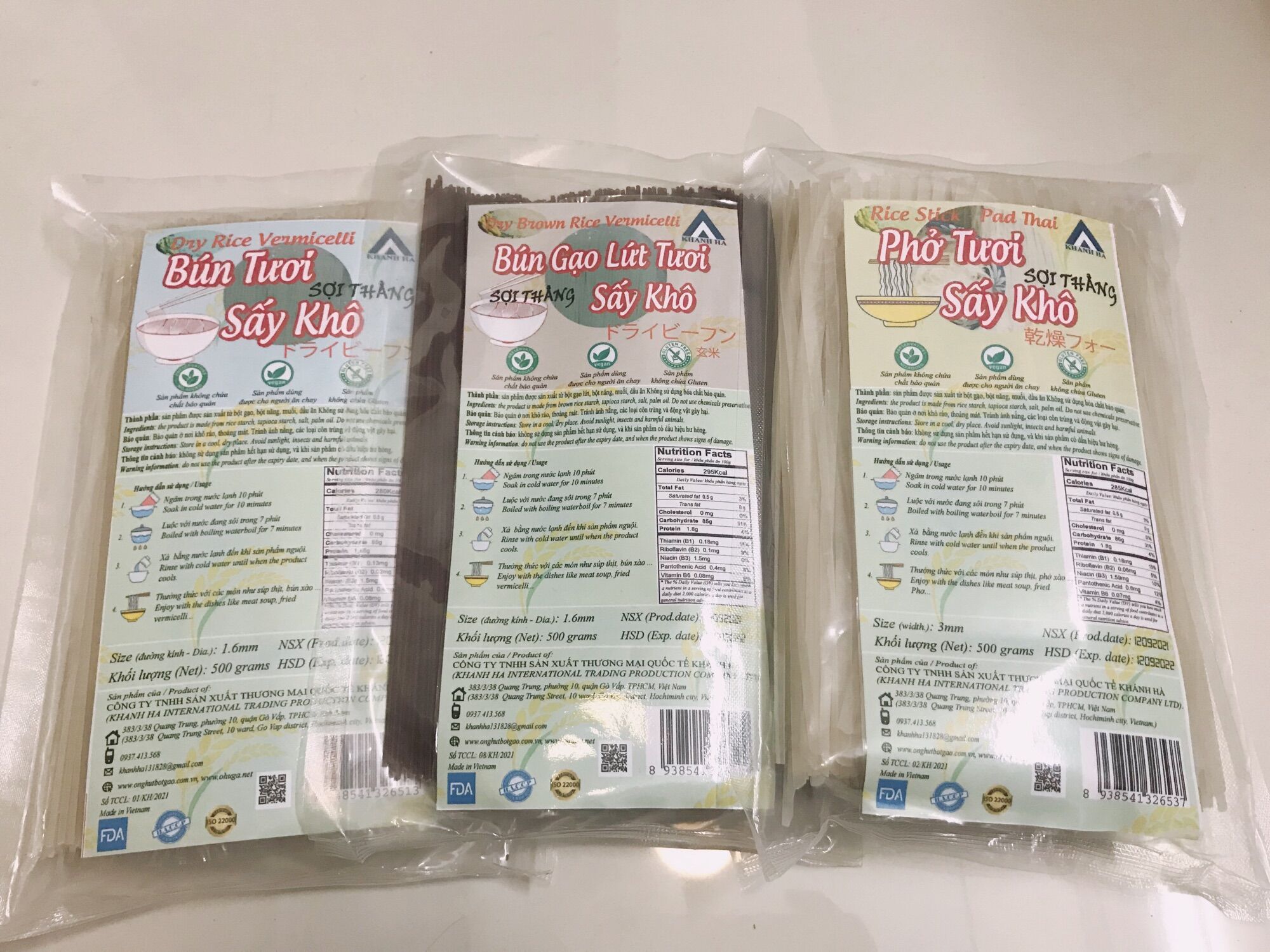 [HCM] Bún tươi sấy khô sợi thẳng 500gram