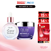 Combo 2 SUPER SERUM OLAY SỨC MẠNH TỪ 5 DƯỠNG CHẤT TRONG 1 - Chai 30ML Và Kem Dưỡng Ẩm OLAY RETINOL24 50G