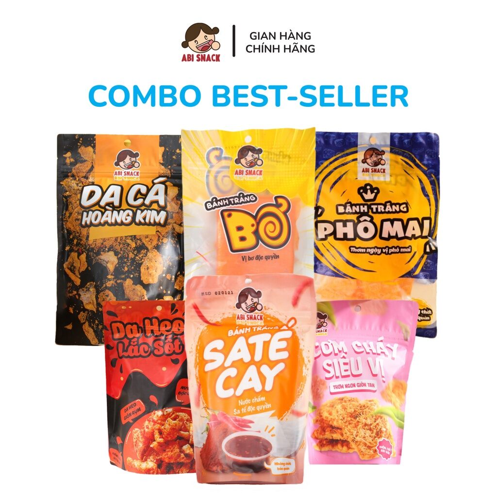 Combo best seller - các sản phẩm bánh tráng bán chạy abi snack