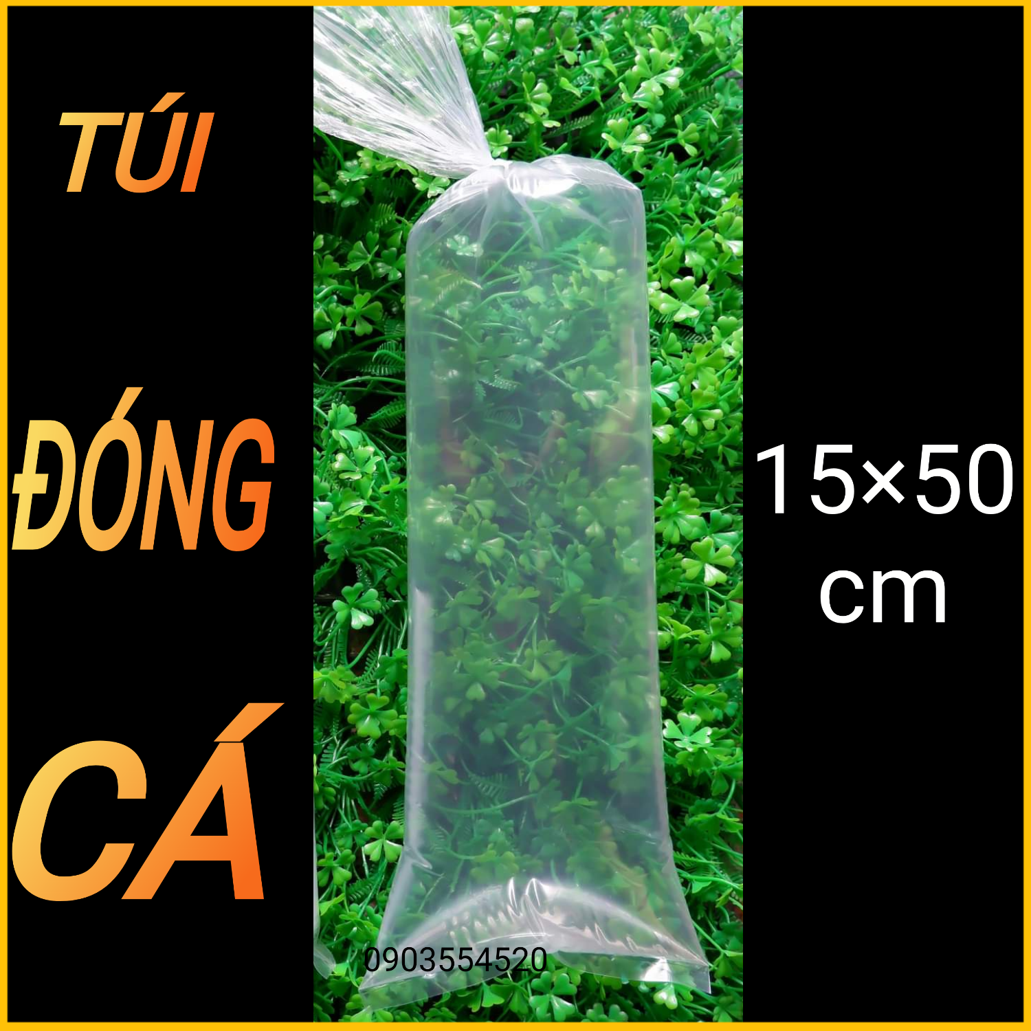 500gram. 15×50cm. túi đóng c á đi xa. size 15×50cm