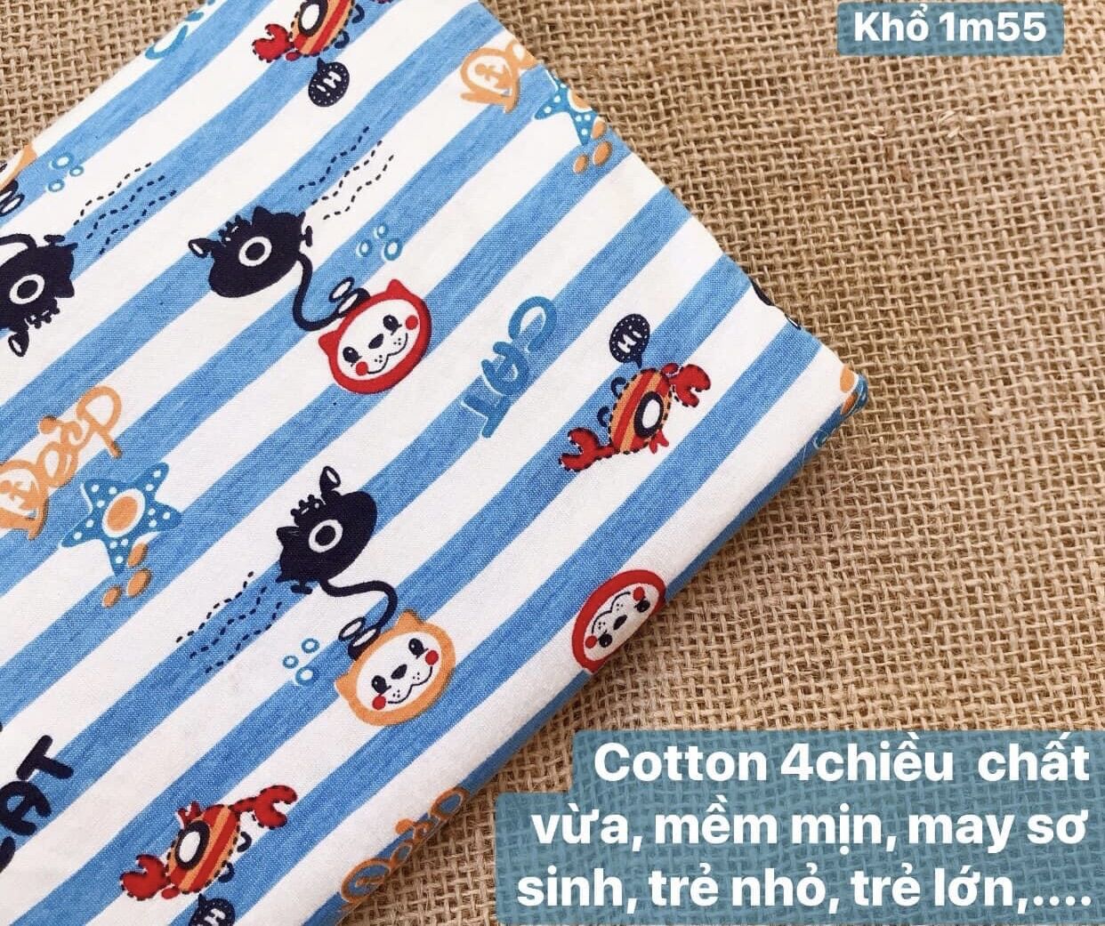 Vải cotton Hàn Quốc may đồ cho bé