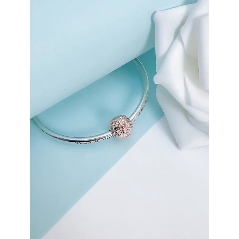 CHARM KHOÁ CHẶN VÀNG HỒNG ĐÍNH ĐÁ BẠC S925