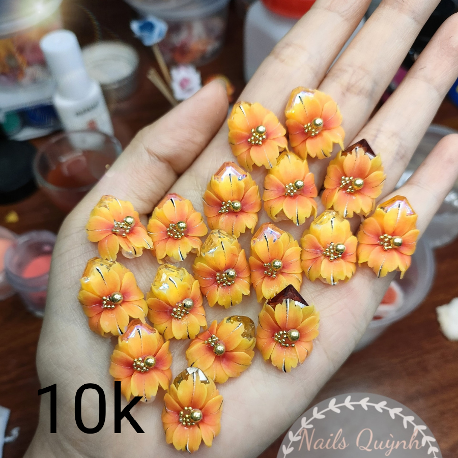 hoa bột nail (hoa chân) set 10 hoa