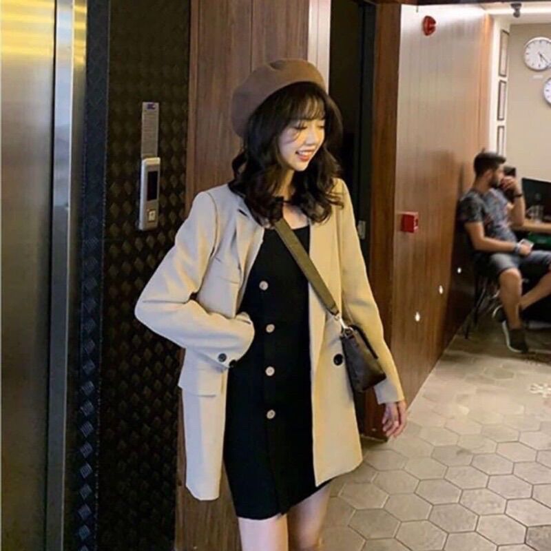 [SẴN] ÁO BLAZER ĐẸP MÀU ĐEN, BE SIÊU XINH [KÈM ẢNH THẬT]