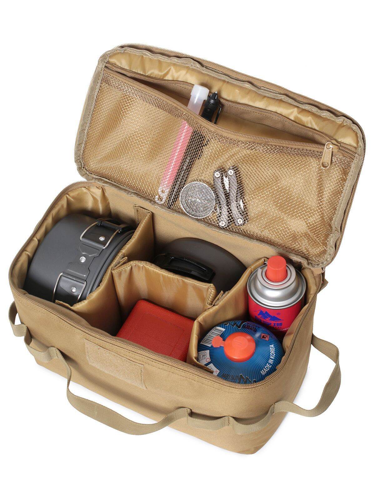 Công Suất Lớn Cắm Trại Ngoài Trời Bình Gas Túi Bảo Quản Với Mặt Đất Dụng Cụ Làm Móng Người Tổ Chức 600D Polyester Dã Ngoại Nồi Đồ Dùng Bộ