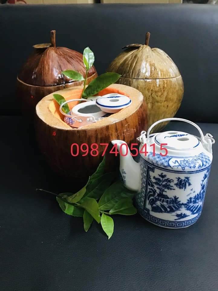 Bình ủ ấm trà trái dừa 1,2l không đế