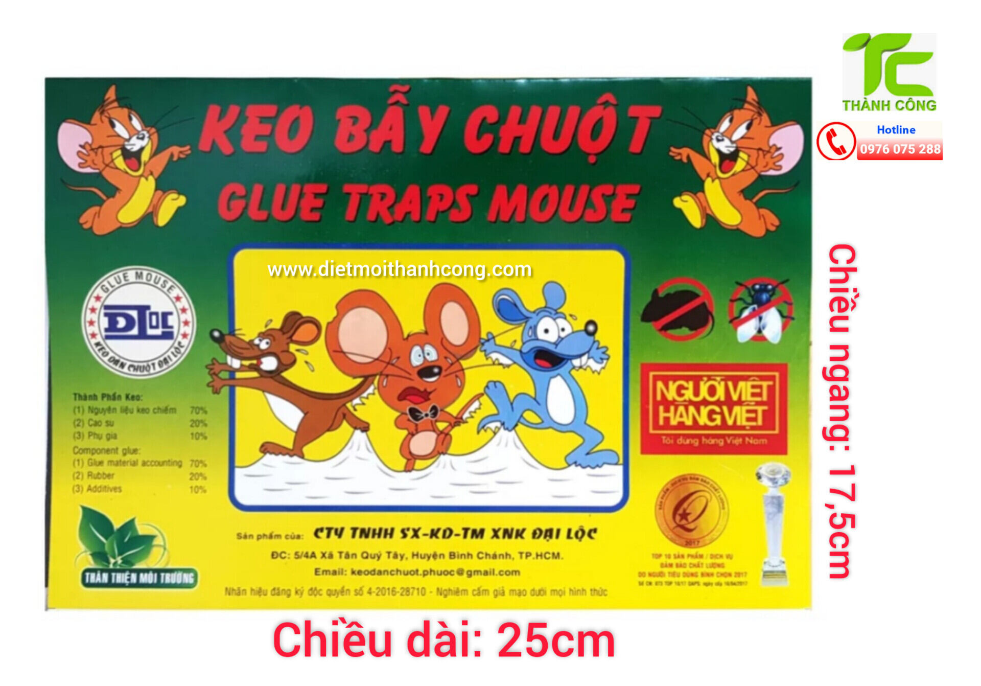 Keo dính chuột Đại Lộc siêu dính có mồi nhử 1miếng