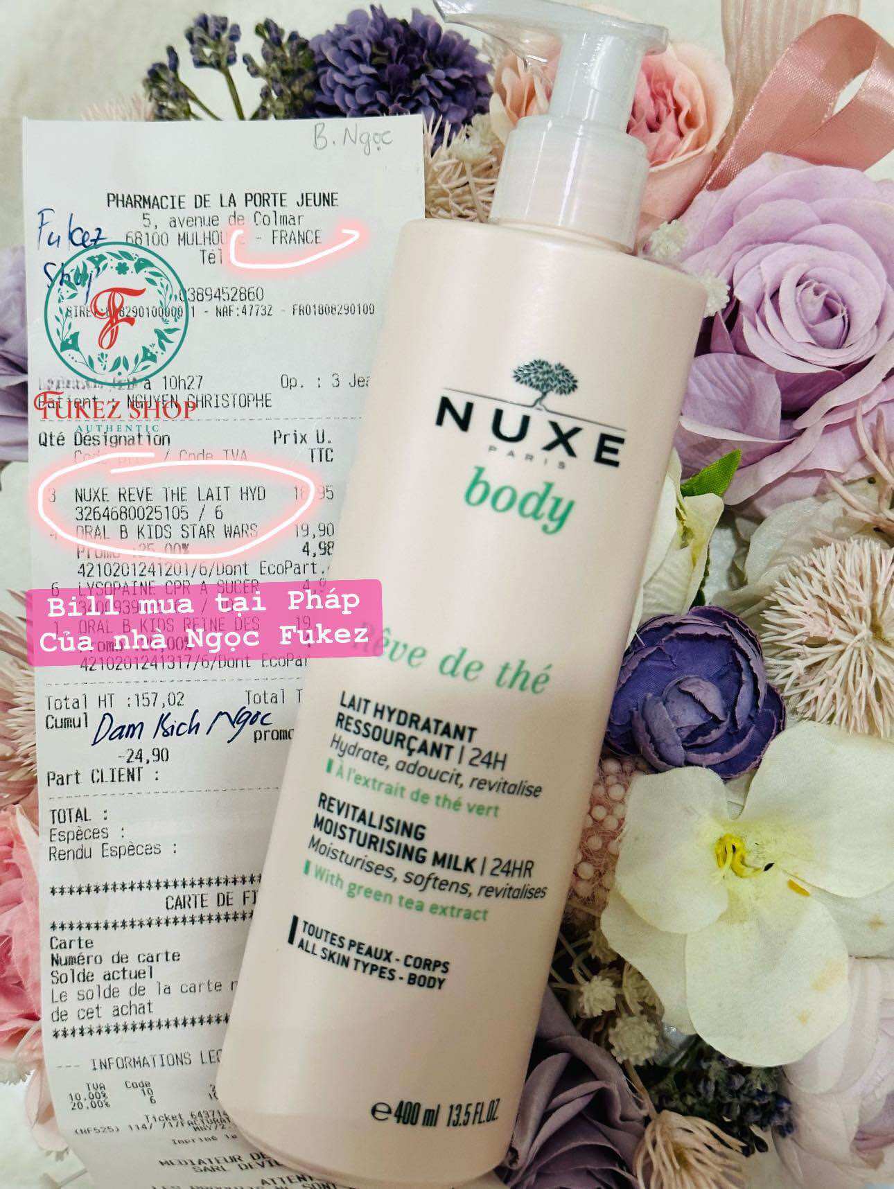 Dưỡng thể Nuxe nội địa Pháp siêu dưỡng da 400ML