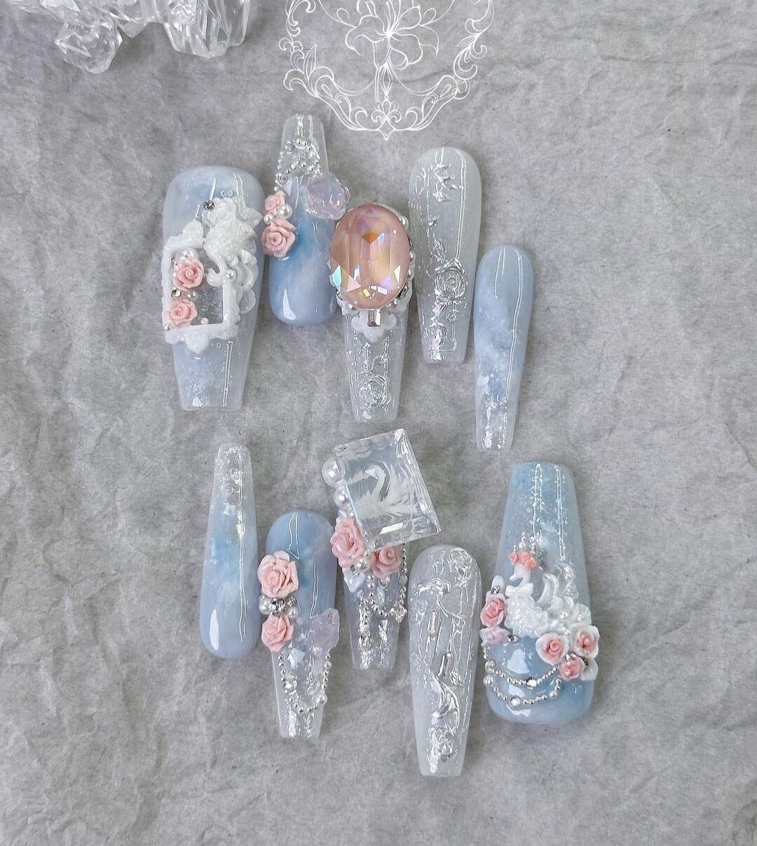 Nailbox thiết kế màu thạch , thiên nga , cô dâu sang chảnh 921