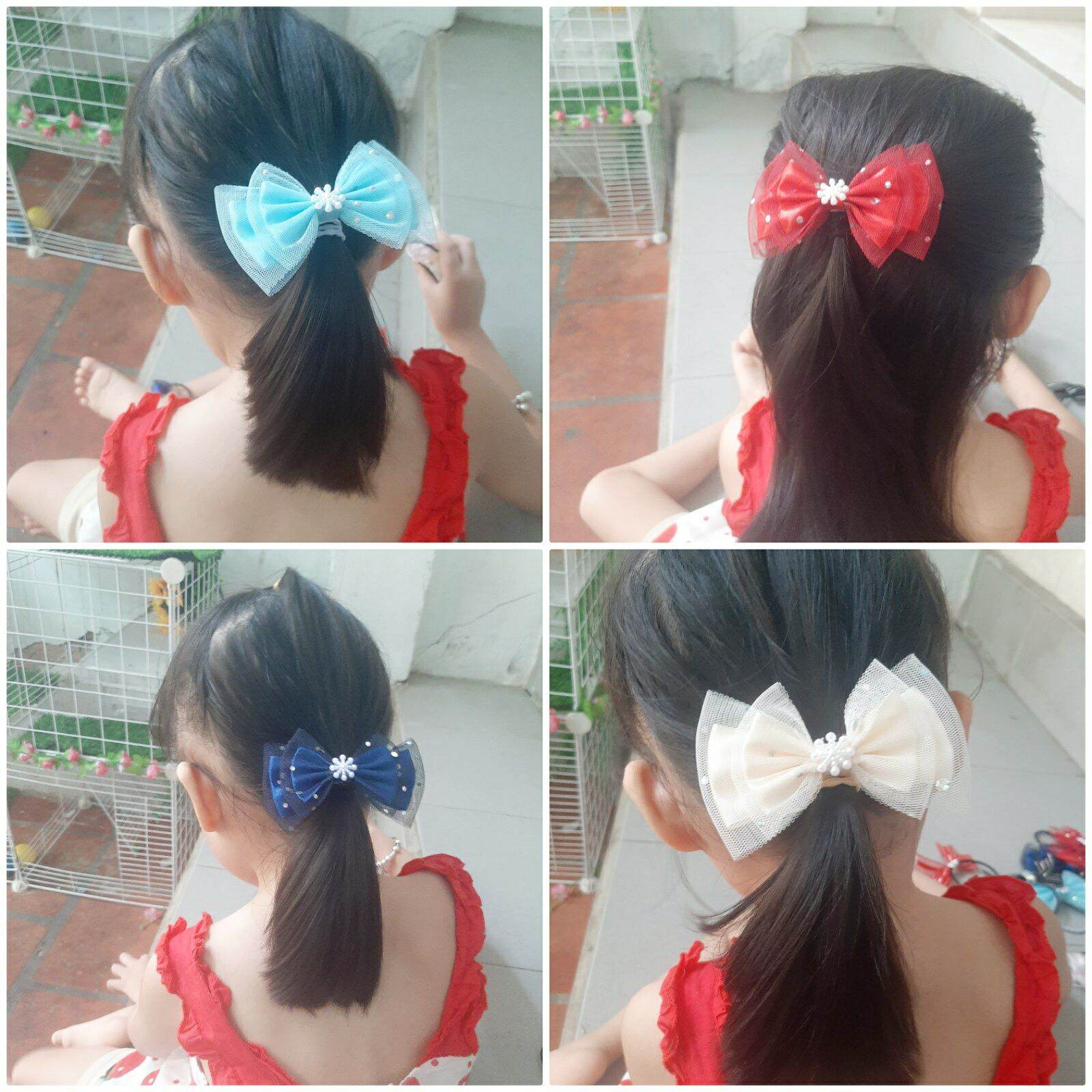 Cột tóc nơ kim sa lấp lánh (mua 9 tặng 1)