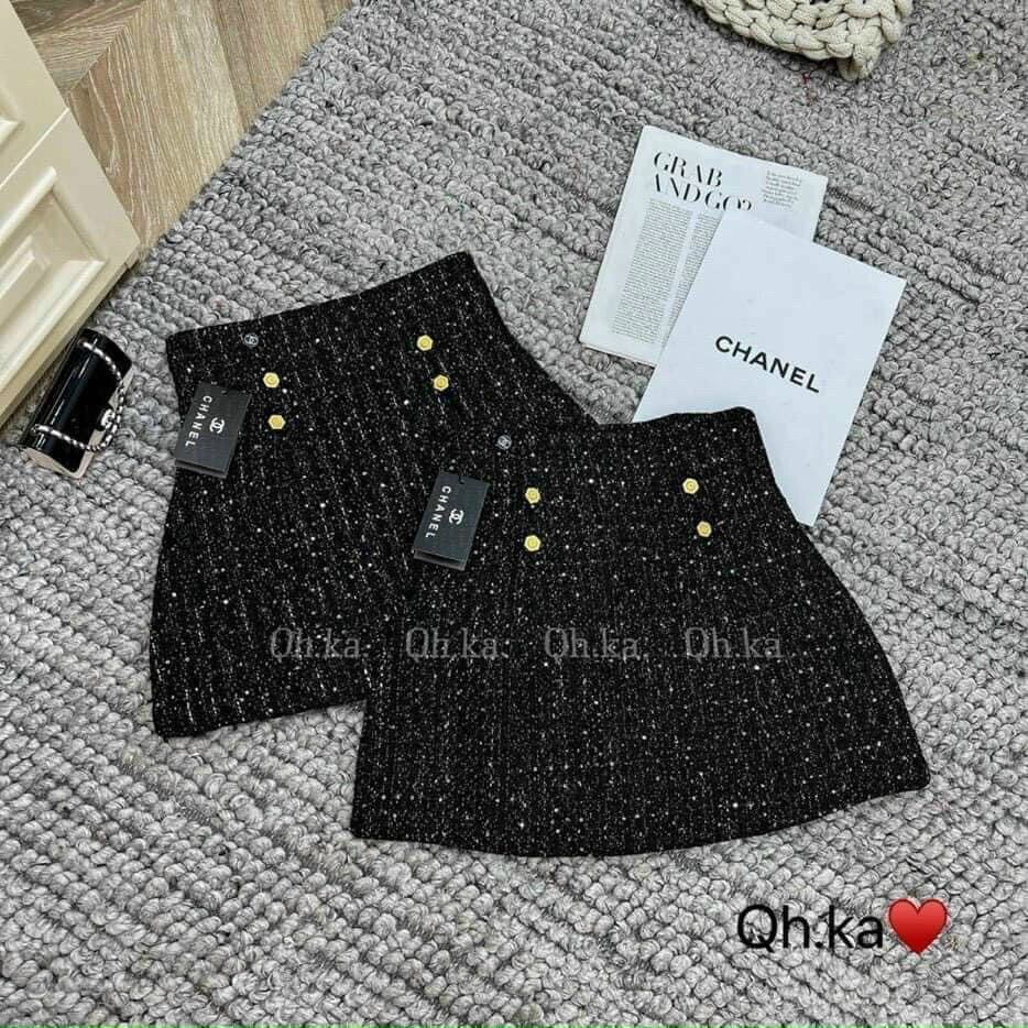 Chân váy Dạ Tweed Kim Sa lưng cao siêu hack dáng