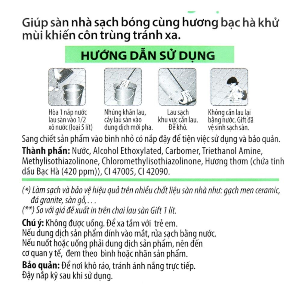 Nước lau sàn đuổi muỗi Magiclean 2L