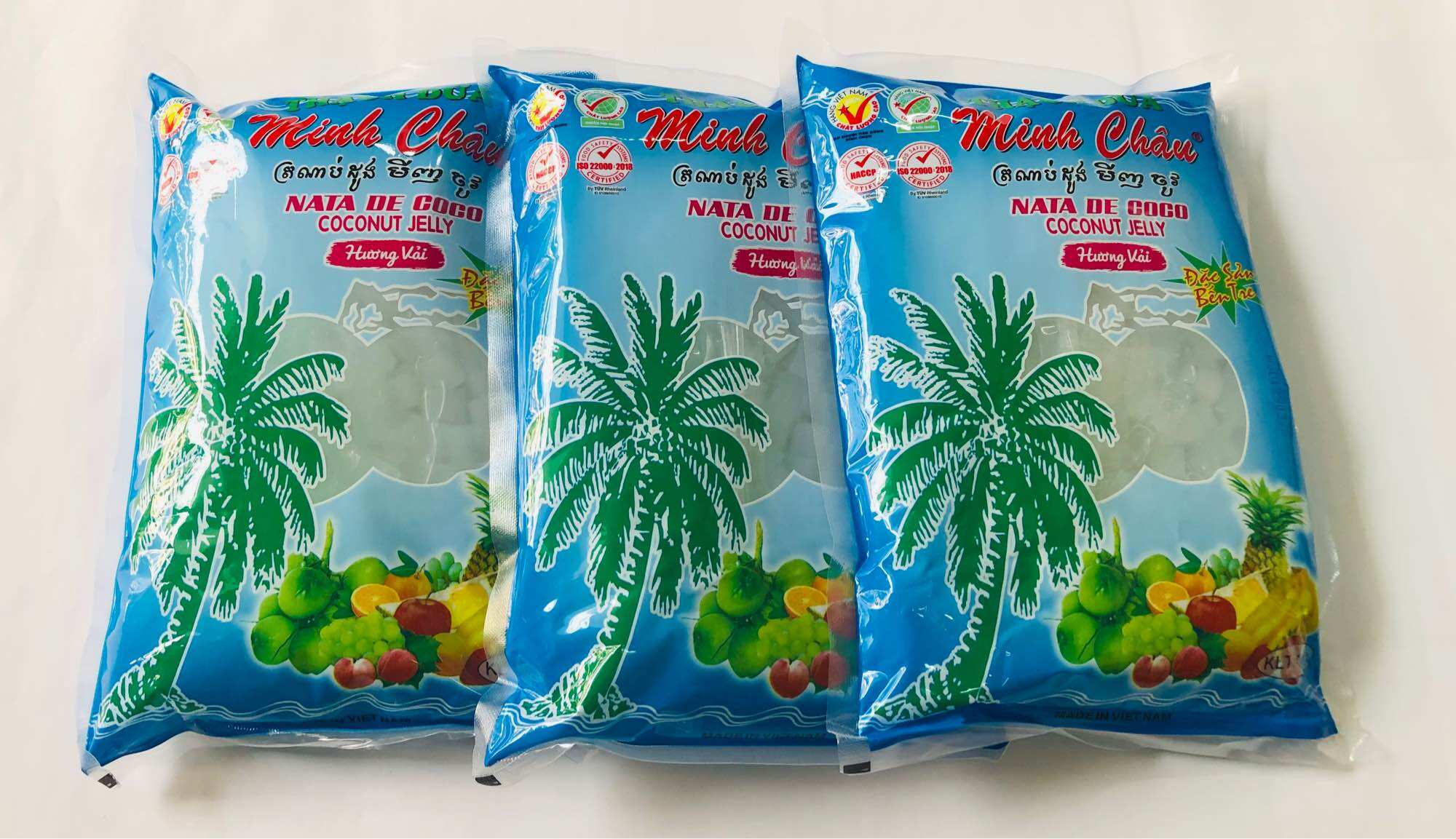 Combo 3kg thạch dừa Minh Châu (mỗi túi 1kg) topping đồ uống ăn vặt siro Food