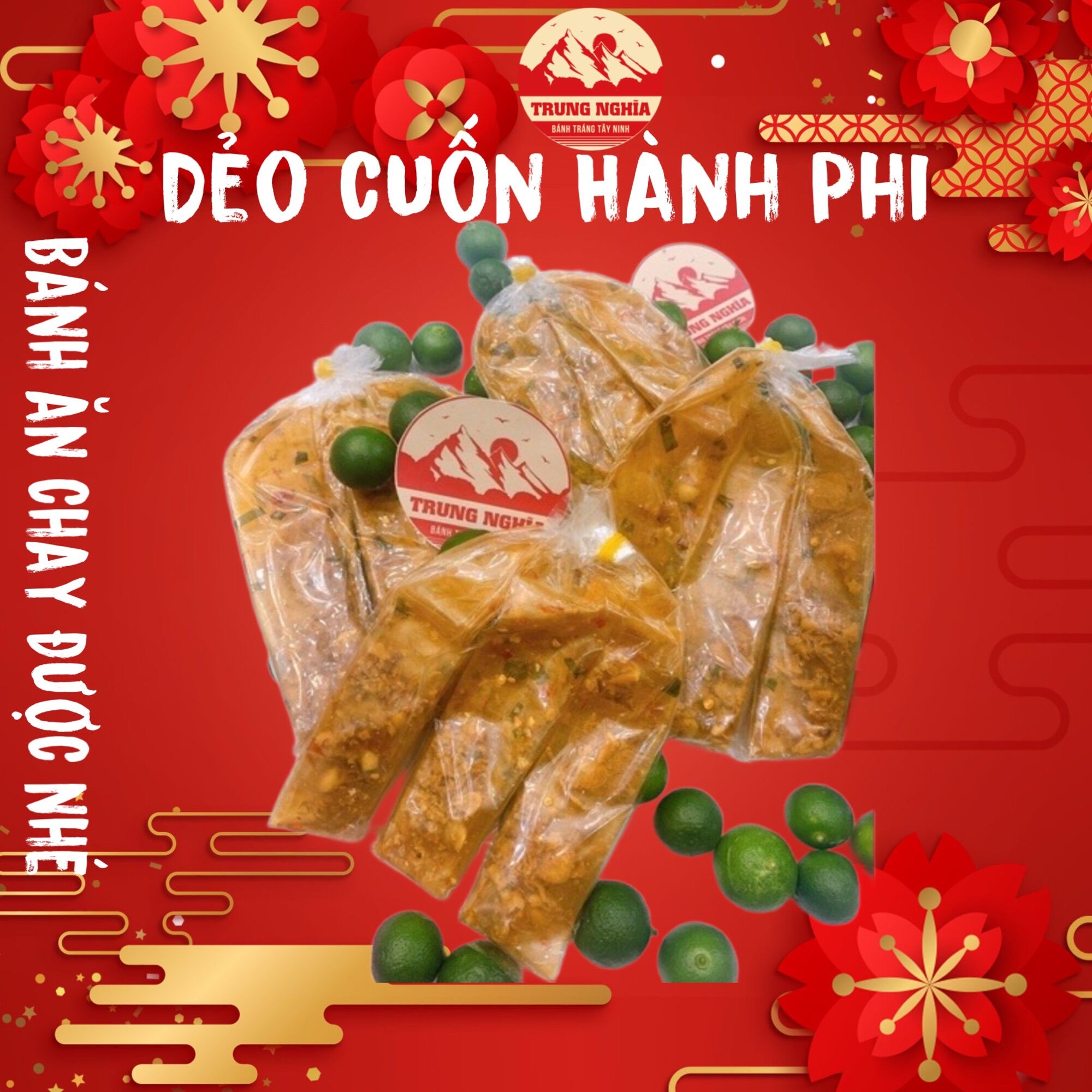 [ 5 BỊCH  ] BÁNH TRÁNG DẼO CUỐN HÀNH PHI LOẠI 3 CUỐN TRUNG NGHĨA