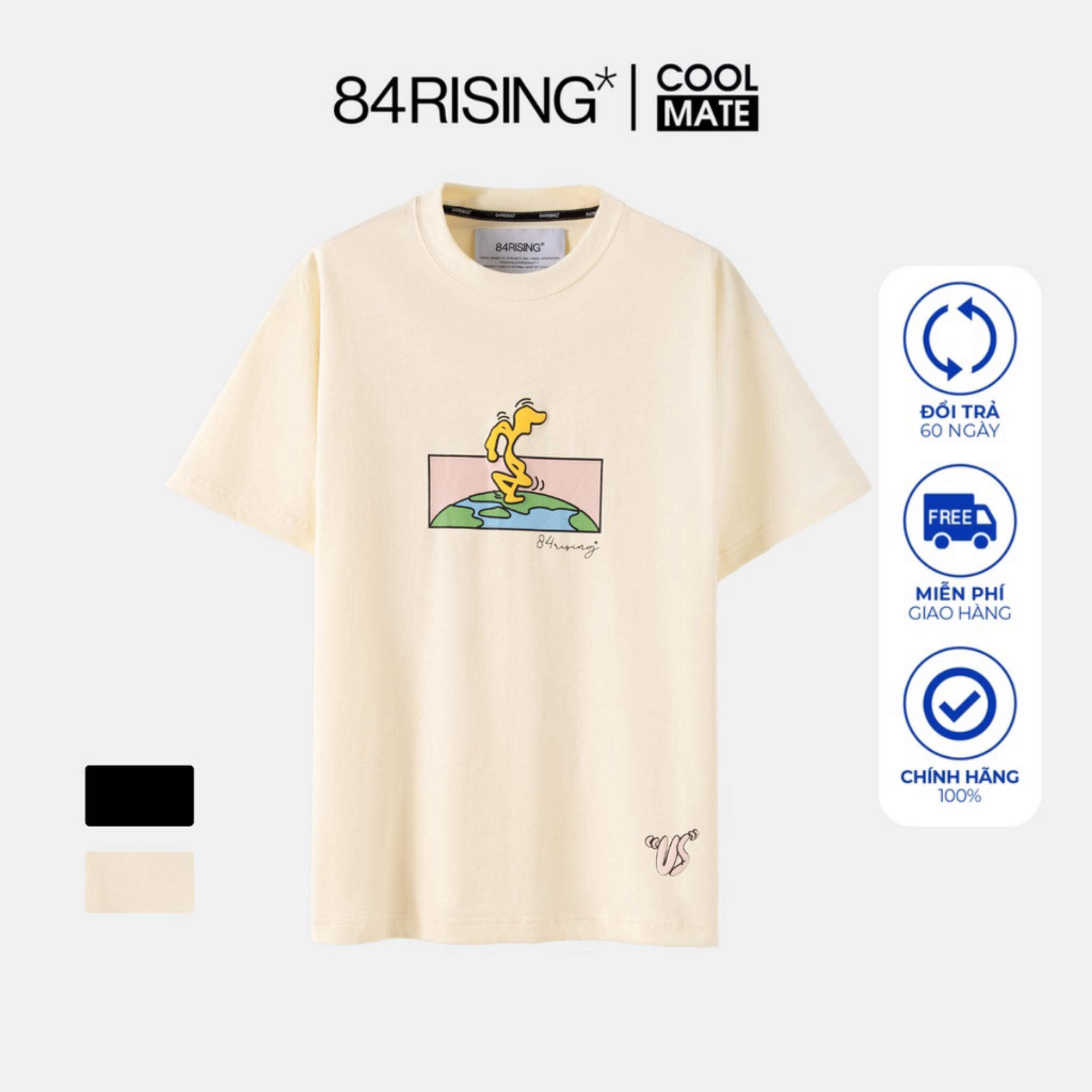 Áo thun t-shirt oversize 84rising - walking around the earth - thương hiệu 84rising