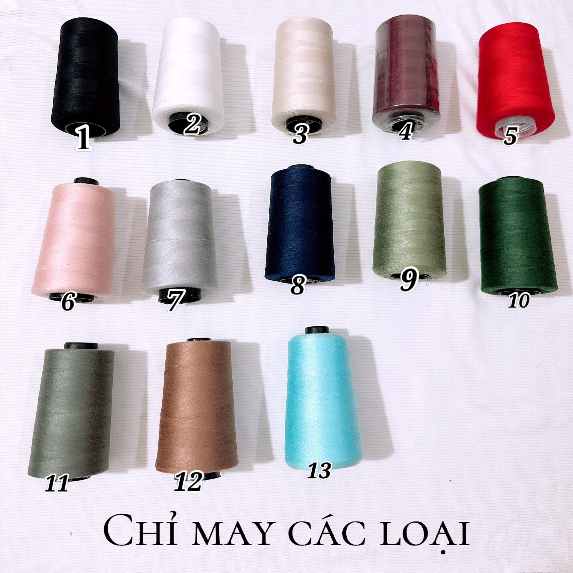 Chỉ may cuộn 5000m các màu cuộn nguyên