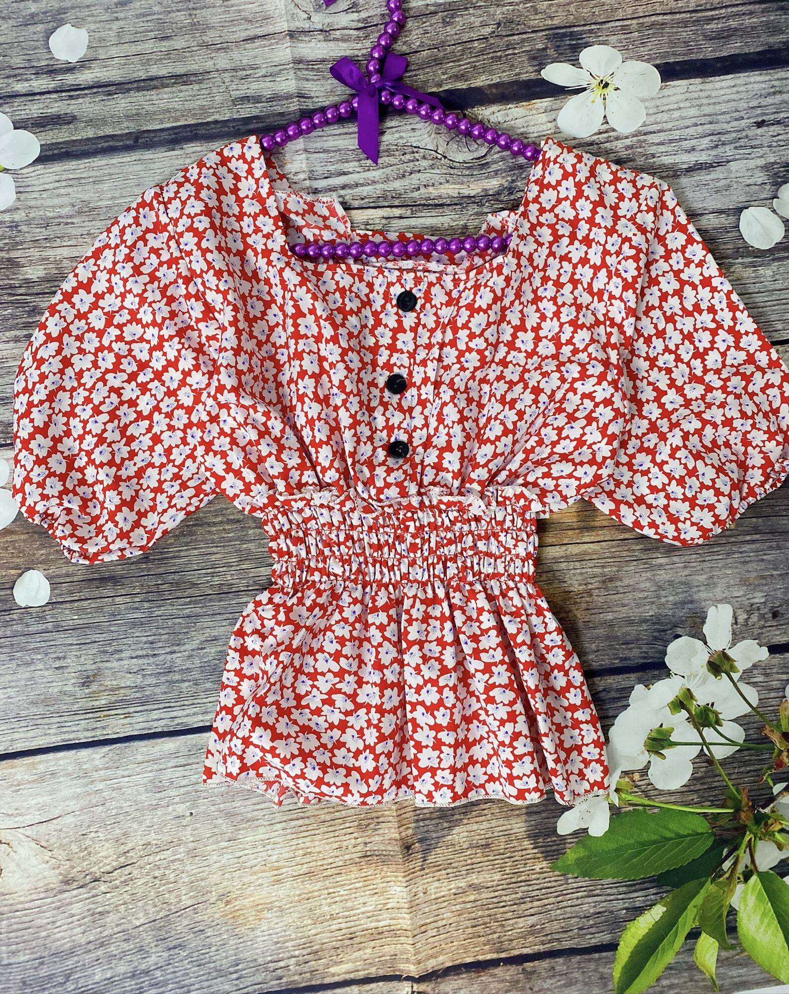 ❤️Áo Nữ Hoa Đính Cúc Đủ Màu Tiểu Thư Chất Lụa Thái