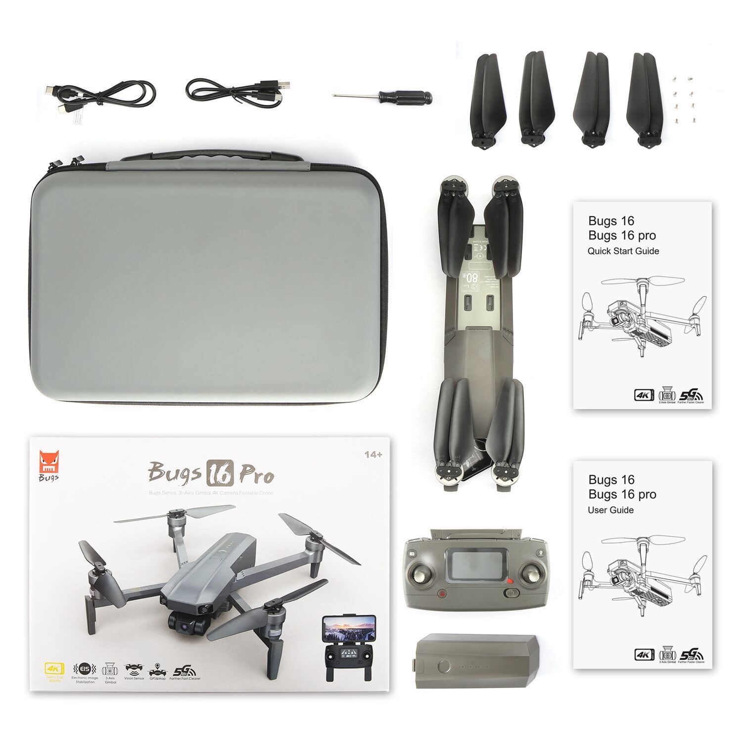 [HCM]Flycam Bugs 16 pro - gimbal 3 trục + chống rung EIS