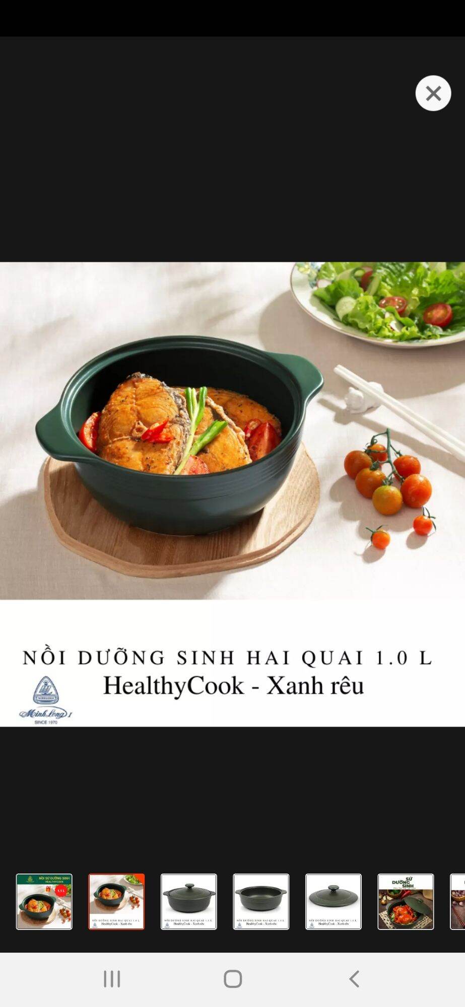 Nồi dưỡng sinh có quai 1.1 lít + Nắp