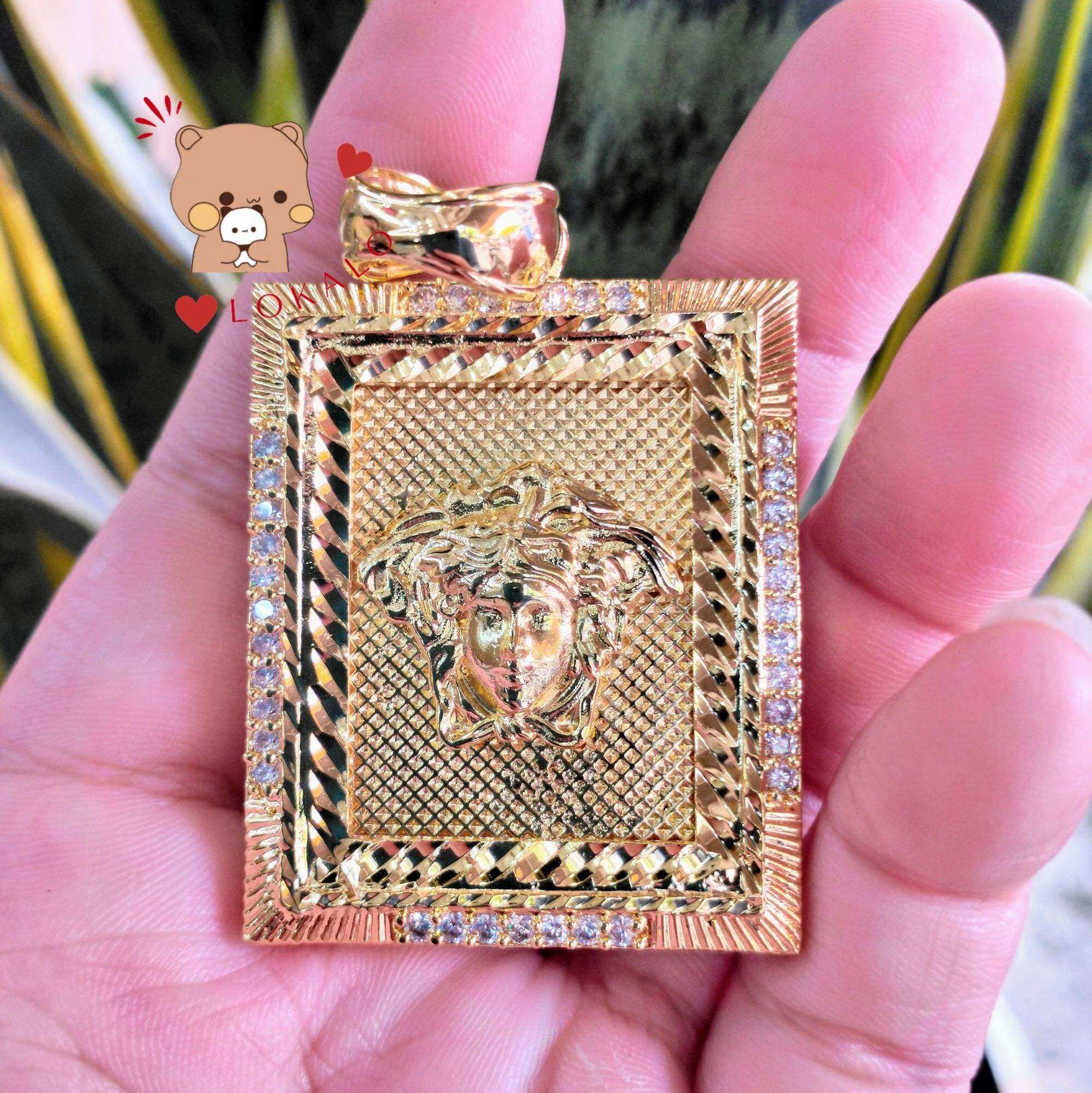 Mặt Dây Chuyền Medusa Nam Viền Đá Hầm Hố Mạ Vàng 18K Hơn 01 Cây - Loại Vip - Đeo Rướt Phong Thủy Tài Lộc - Lokalo 20922