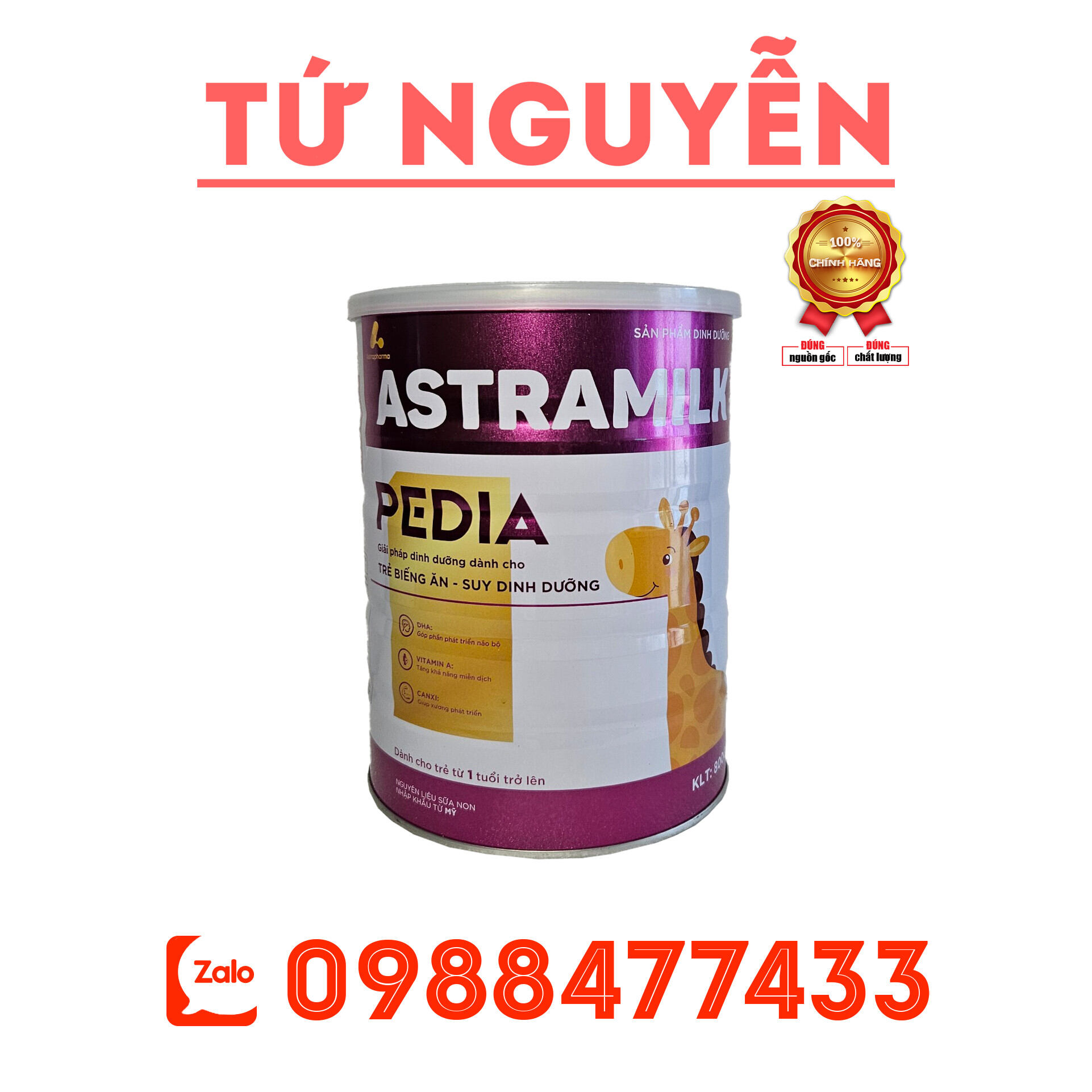 Sữa astramilk pedia 800gr thực phẩm dinh dưỡng dành cho trẻ em từ 1 tuổi trở lên