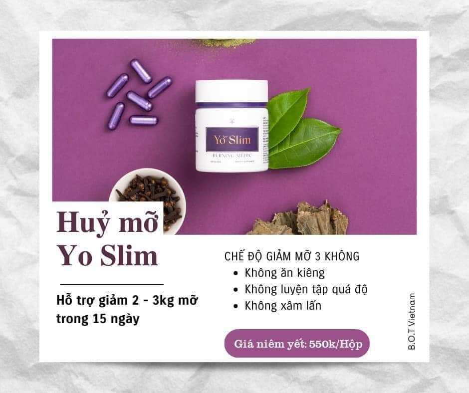 Giảm Cân Yoslim Yodetox của B.O T Combo Hủy Mỡ Cực Mạnh Hộp 30 viên