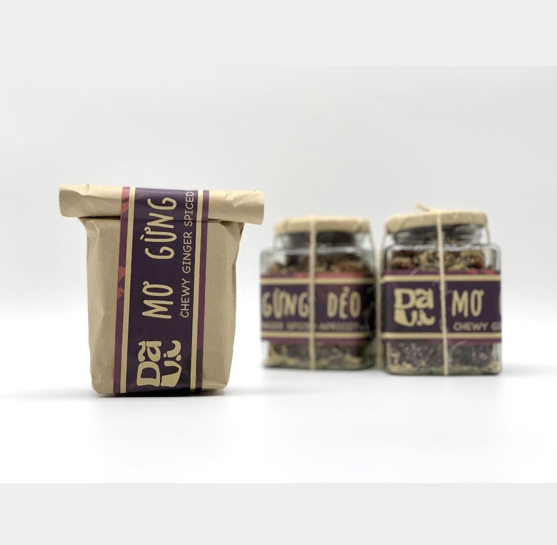 Gói Ô Mai Mơ Gừng Dẻo Không Hạt 300gr Dã Vị