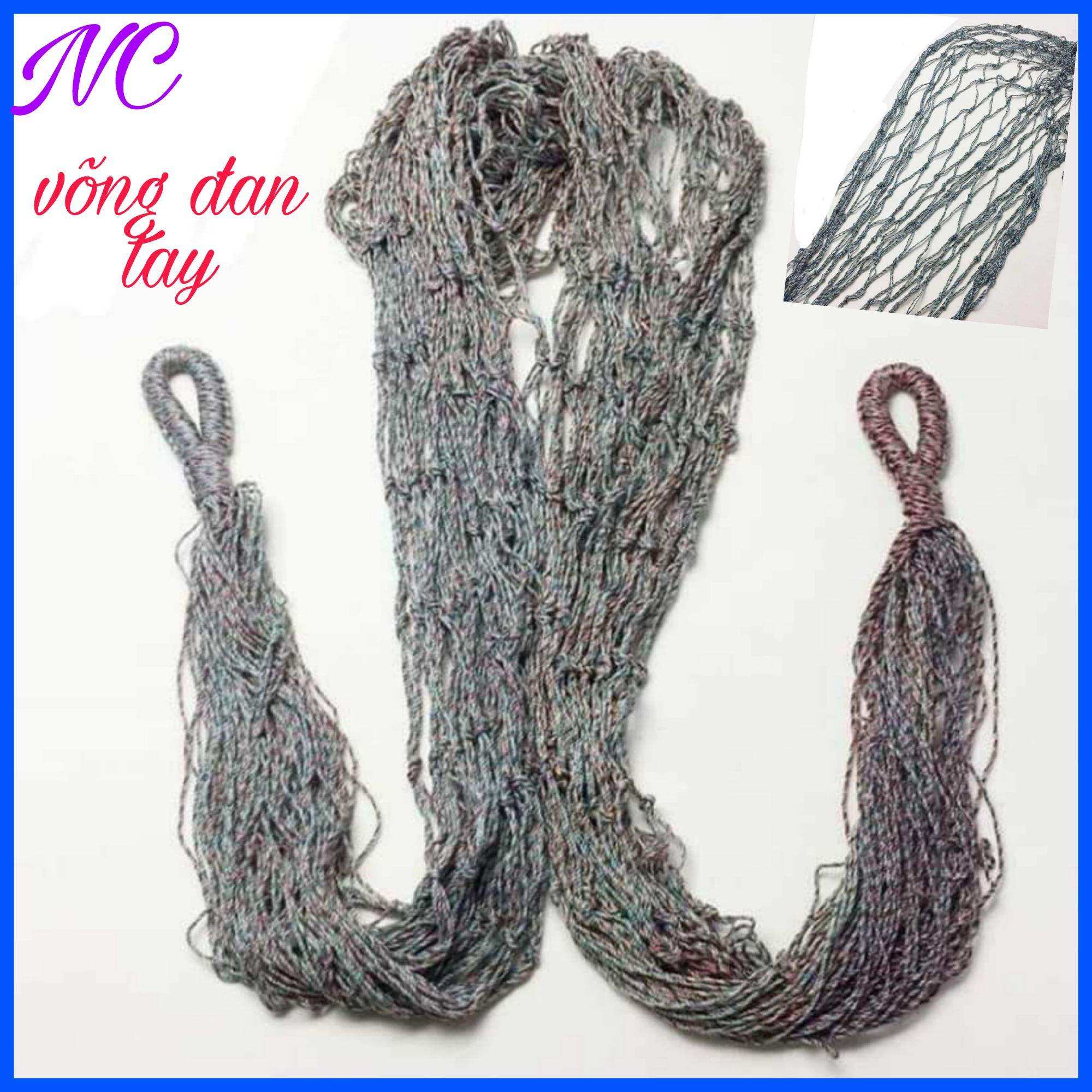 Võng lưới Bó Đầu Cao Cấp dài 220cm x rộng 160cm. Võng Lưới Đan Tay. Võng du lịch cao cấp