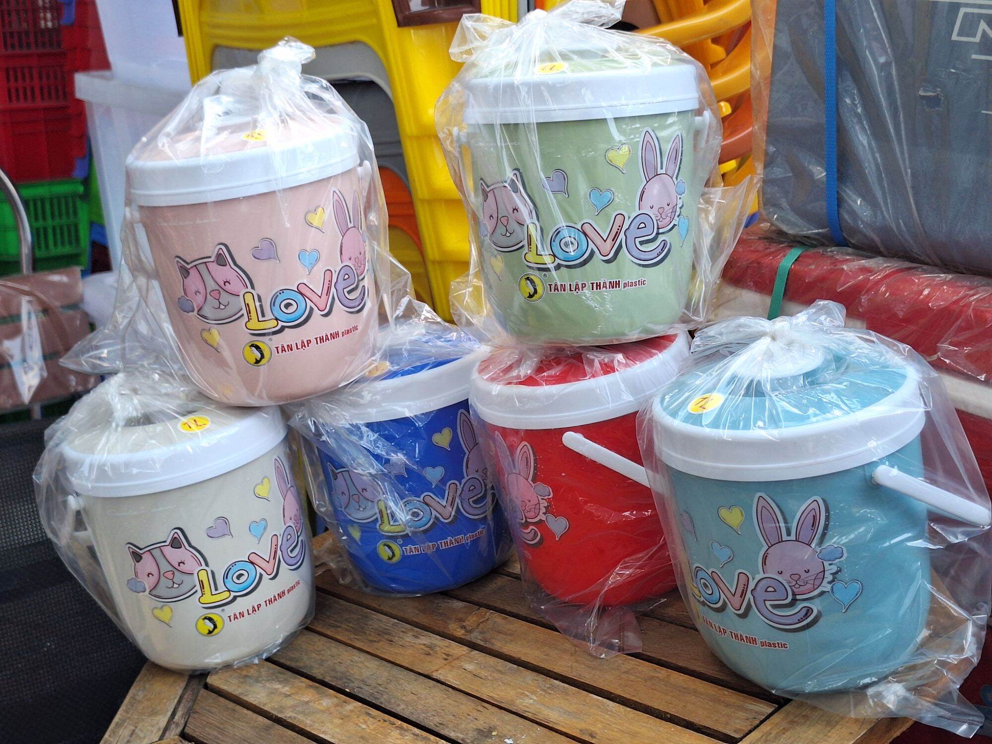 Bình trà, xô trà sữa 1 lít siêu cute
